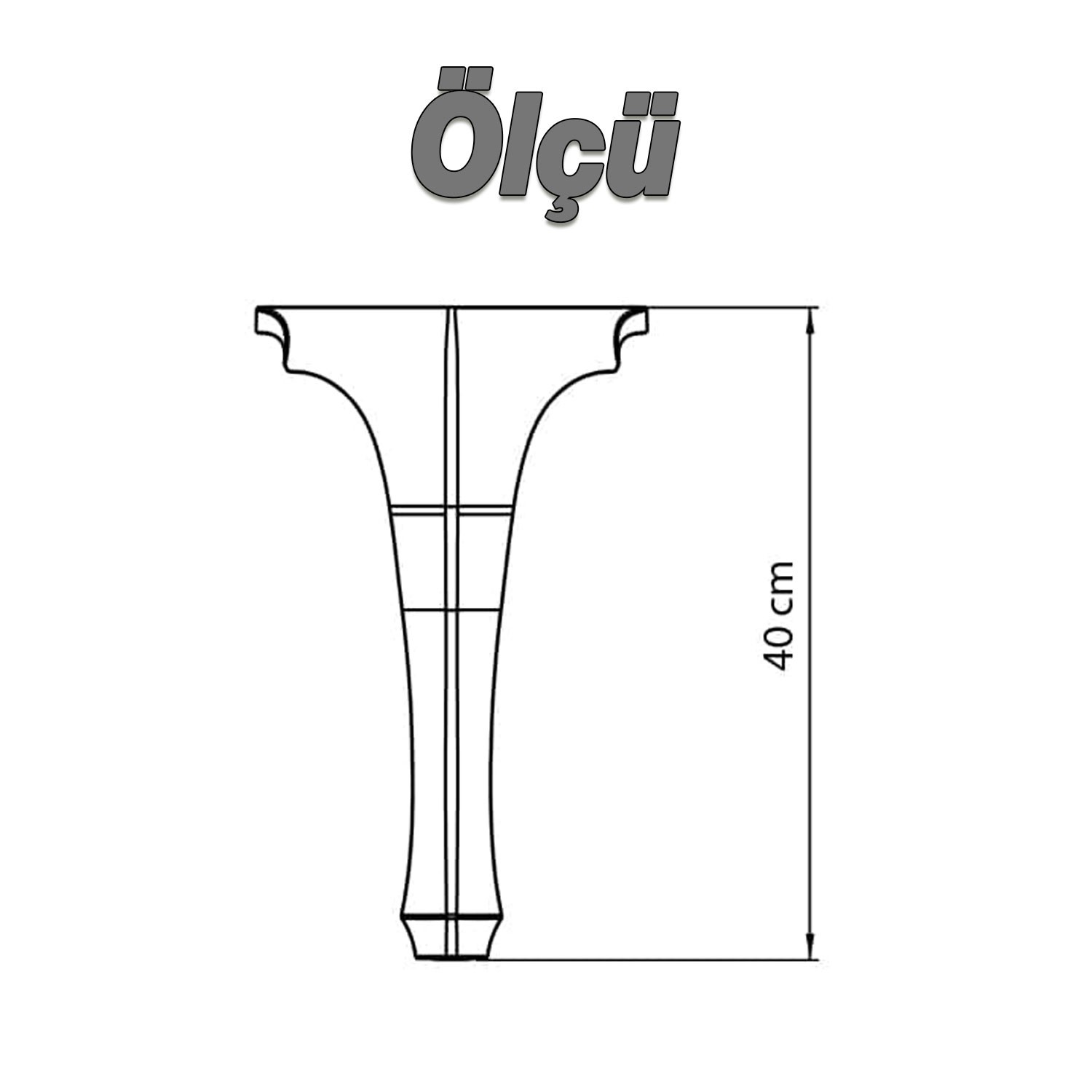 Lukens Beyaz Gümüş Sehpa Masa Ayakları 40 cm Plastik Ayak Mobilya Zigon Çay Orta Sehpası Ayağı Sehpa