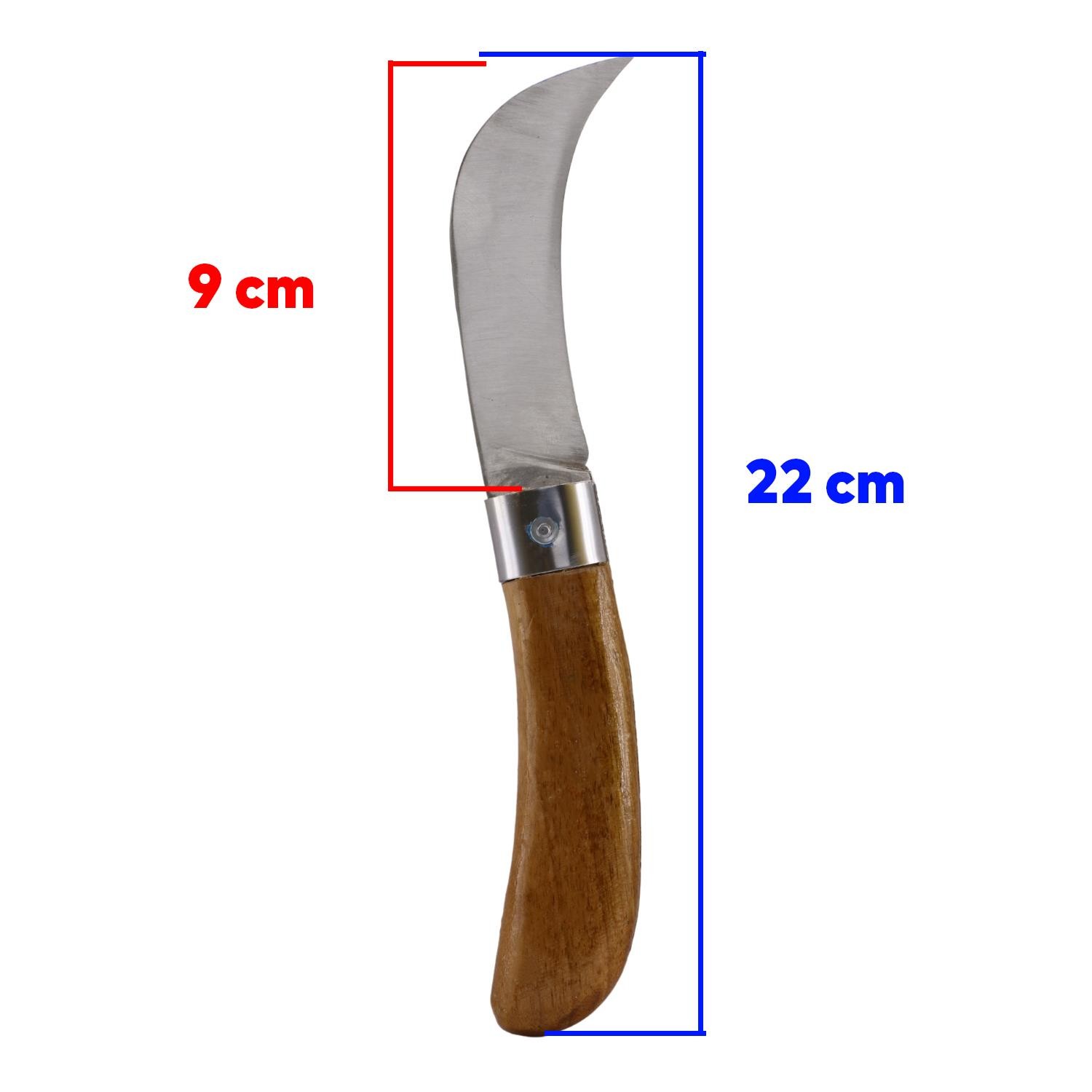 Fidan Aşı Bıçağı Eğri Uçlu Bağ Bıçağı Ara Çakı 21 cm + Aşı Bandı + Aşı Macunu (3'LÜ SET)