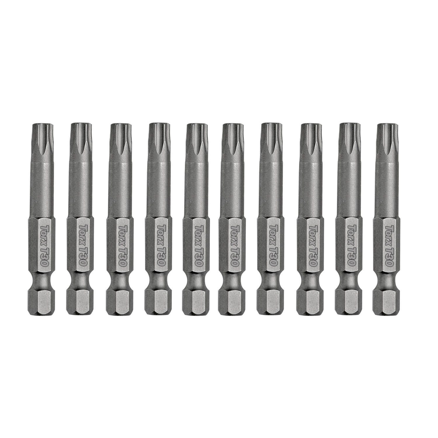 Mıknatıslı Torx T30 Bits Uç 50 mm 10'lu Set Kutulu Manyetik 1/4" Matkap Ucu Tork 5 cm Uzunluk