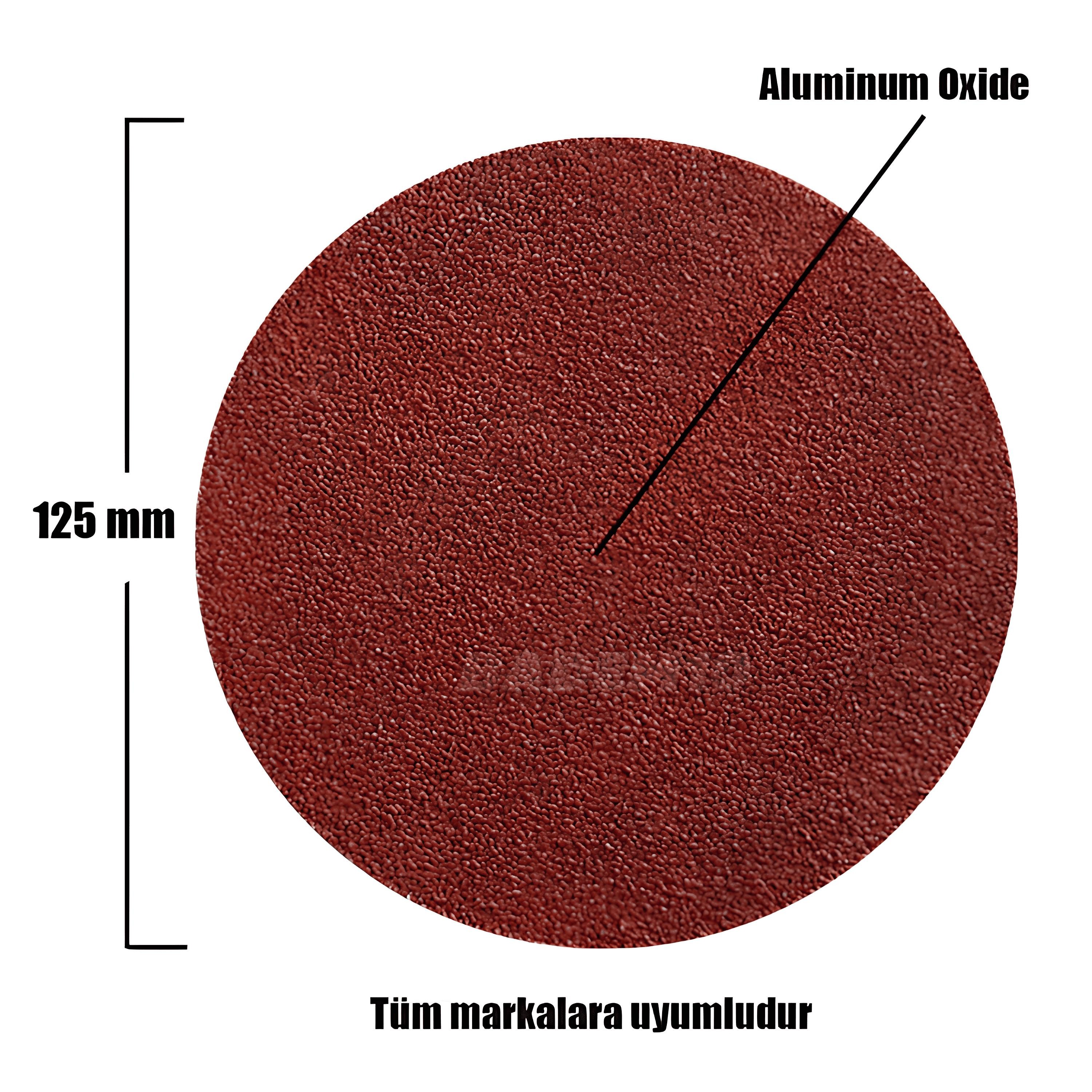 10 Adet 125 mm Cırt Zımpara Kağıdı (220 KUM) Avuç İçi El Zımparaları Spiral Taşlama