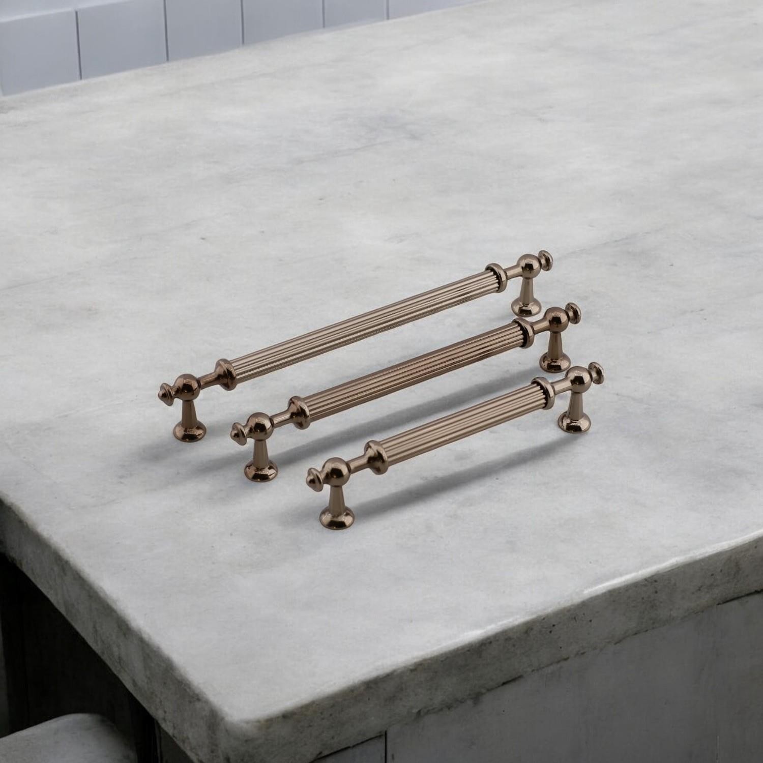 Nesil Çizgili Bronz Metal Kulp 160 mm Mobilya Çekmece Mutfak Dolabı Dolap Kulpları Kulpu Kulpları