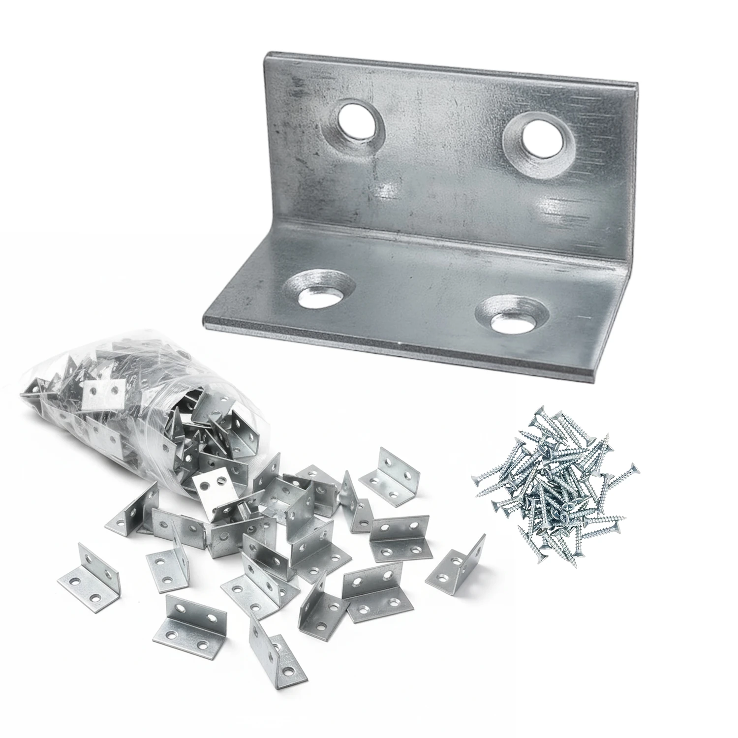 (25 ADET) Metal Köşebent 40x20x20 mm L Demiri Gönye Mobilya Dolap Duvar Sabitleme Bağlantı Aparatı