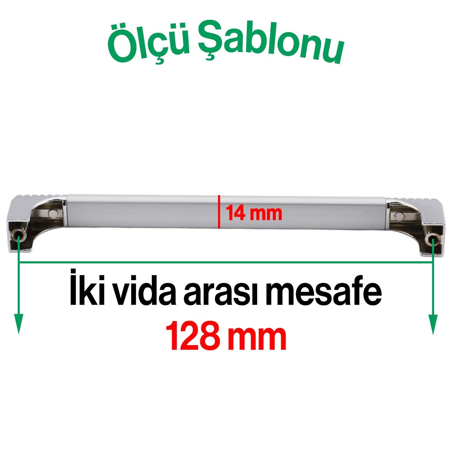 Side Mutfak Kulbu Çekmece Dolap Kulpu Metal Kulp Mobilya Dolabı Kulpları Krom Renk (128 MM-12.8 CM)