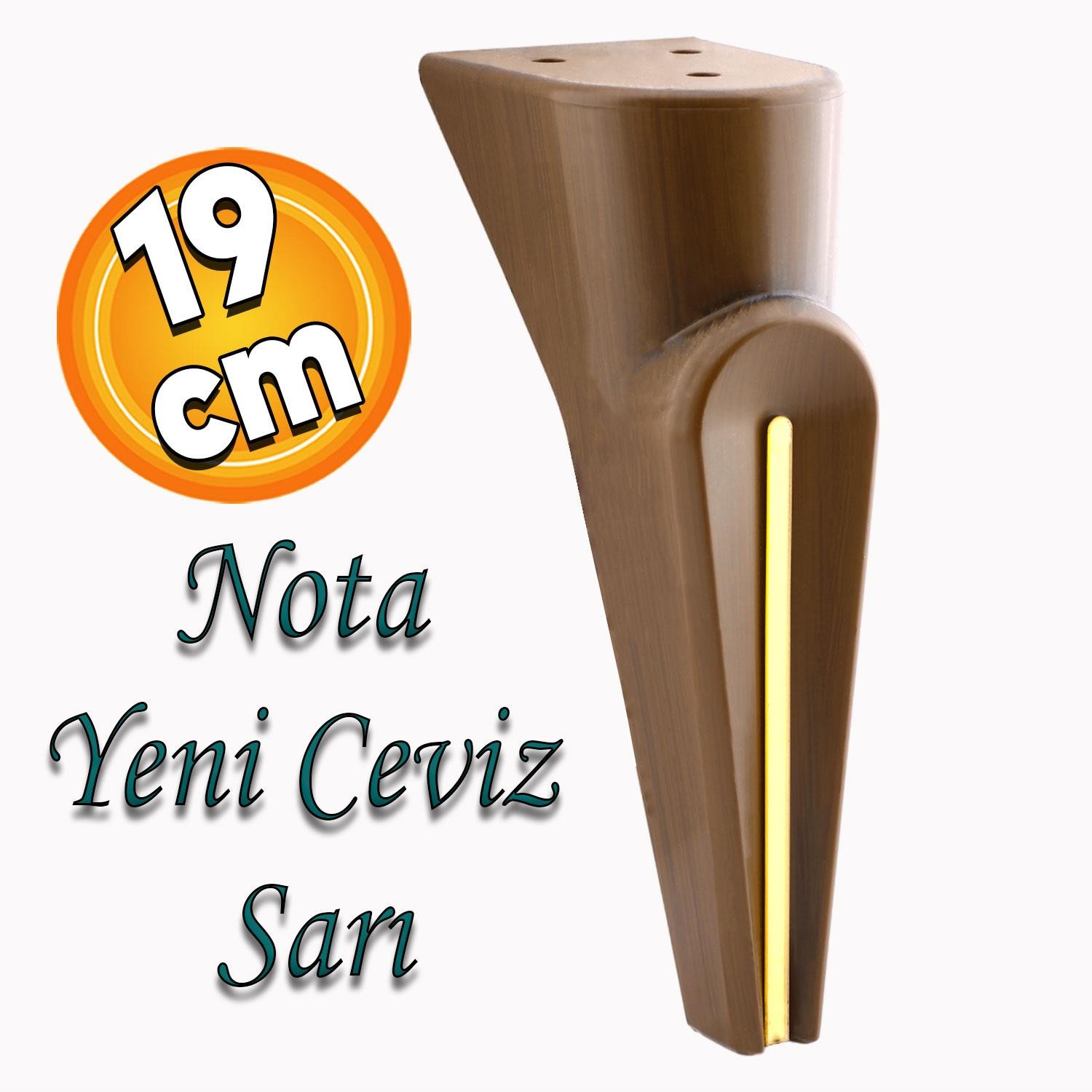 Nota Mobilya Kanepe Sehpa TV Ünitesi Koltuk Ayağı Baza Ayakları Ahşap Desenli Kahverengi Ceviz 19 cm