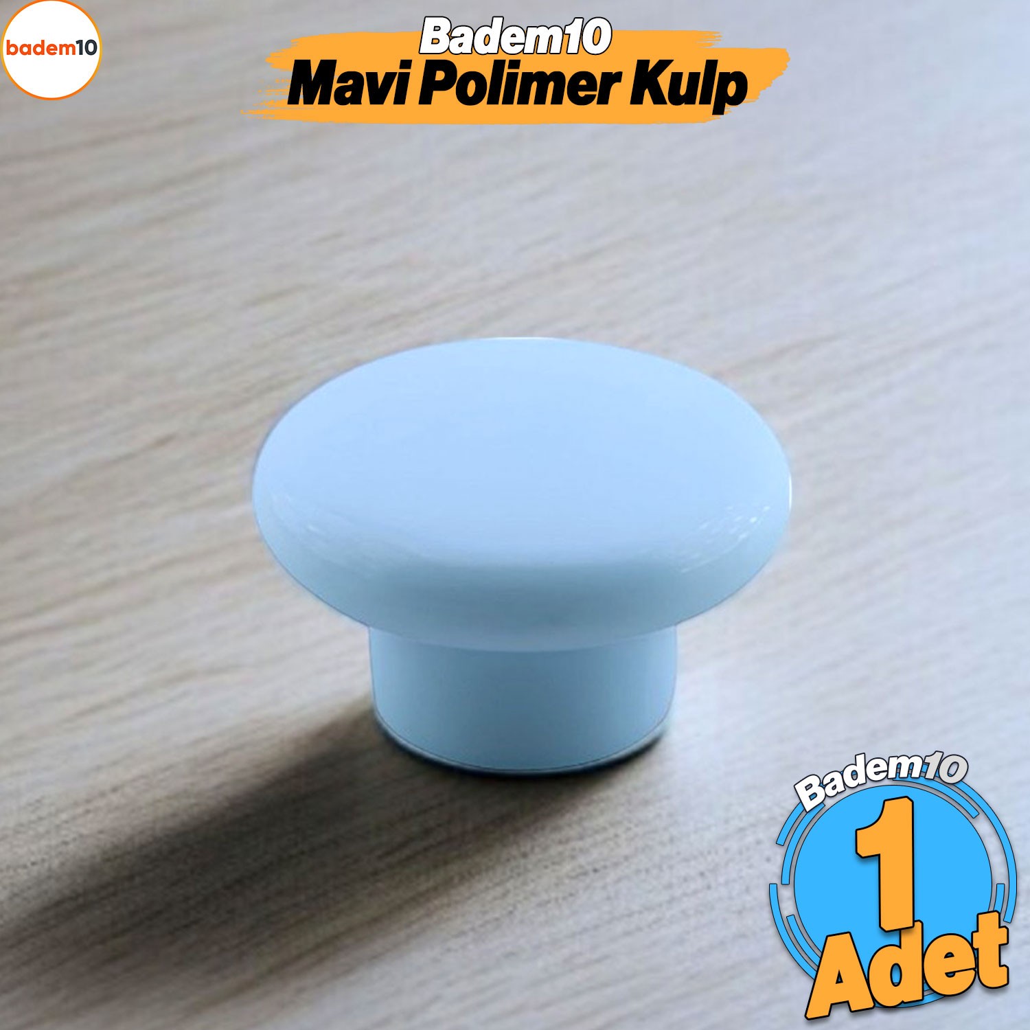 Bohem Mavi Mantar Kulp Düğme 1 ADET Çekmece Mutfak Mobilya Dolabı Dolap Kulpu Kulbu Plastik Kulp
