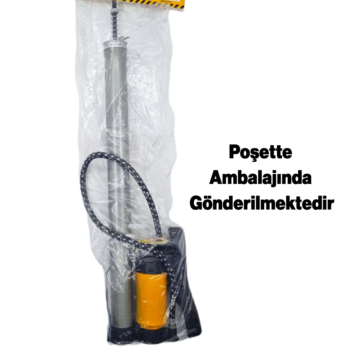 Metal El Tipi Göstergeli Bisiklet Pompası Gri Ayak Tutamaklı Top Teker Şambrel  Şişirme 160 Psı