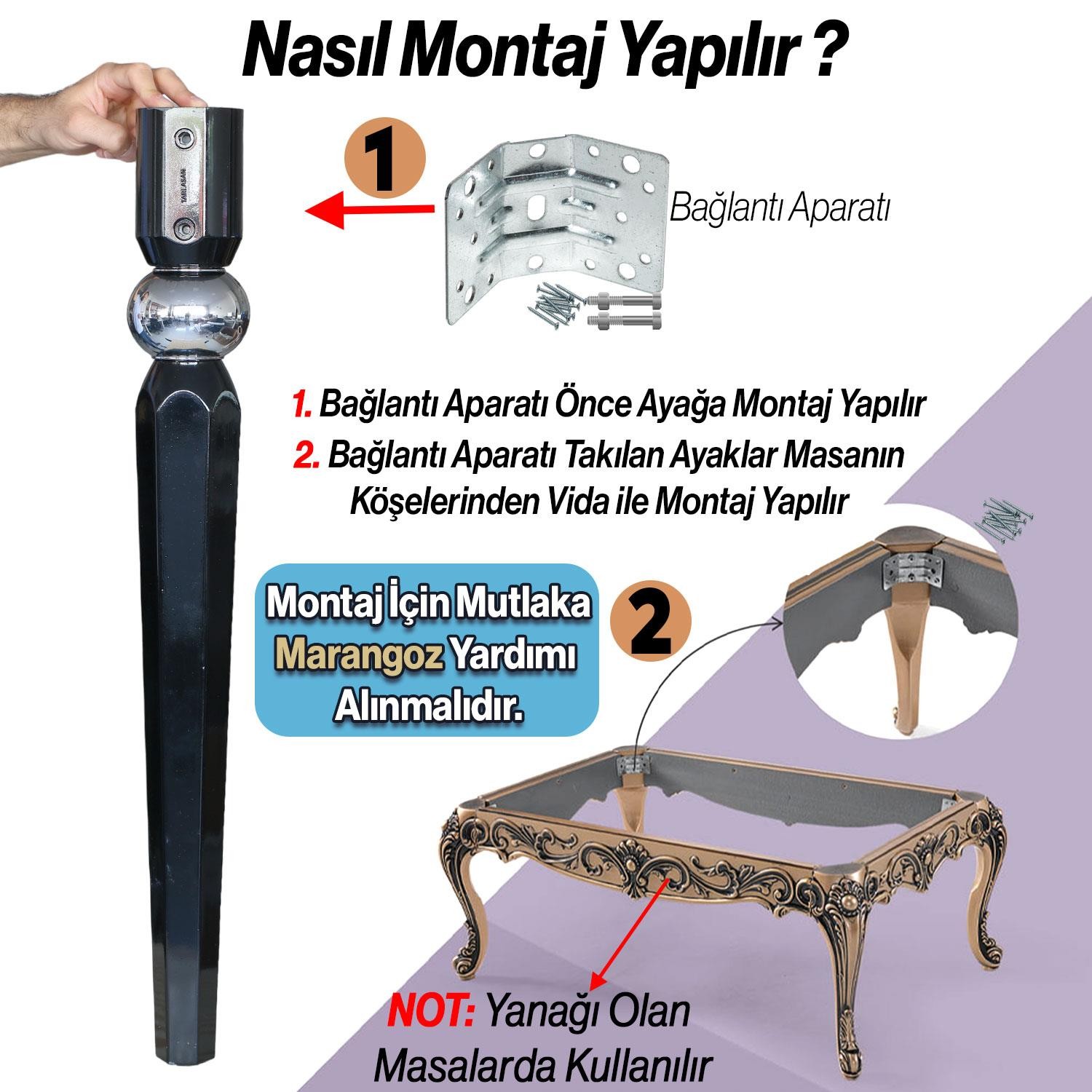 4 Adet Elips Masa Dresuar Ayağı 75 cm Plastik Siyah Krom Ayak Mutfak Yemek Masası Mobilya Ayakları