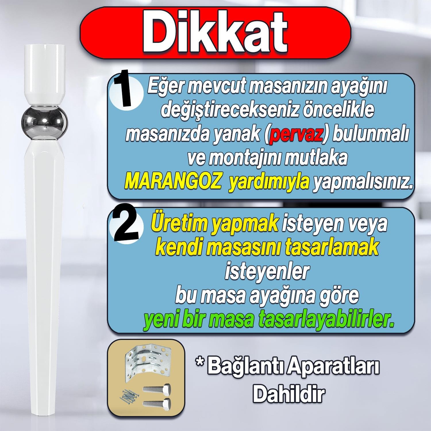 4 Adet Elips Masa Dresuar Ayağı 75 cm Plastik Beyaz Ayak Mutfak Yemek Masası Mobilya Ayakları Beyaz