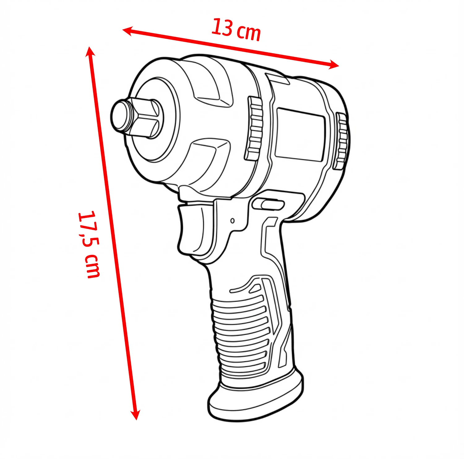 Havalı Somun Sökme Aleti 1/2 İnç 650Nm 67Kgm Profesyonel Darbeli