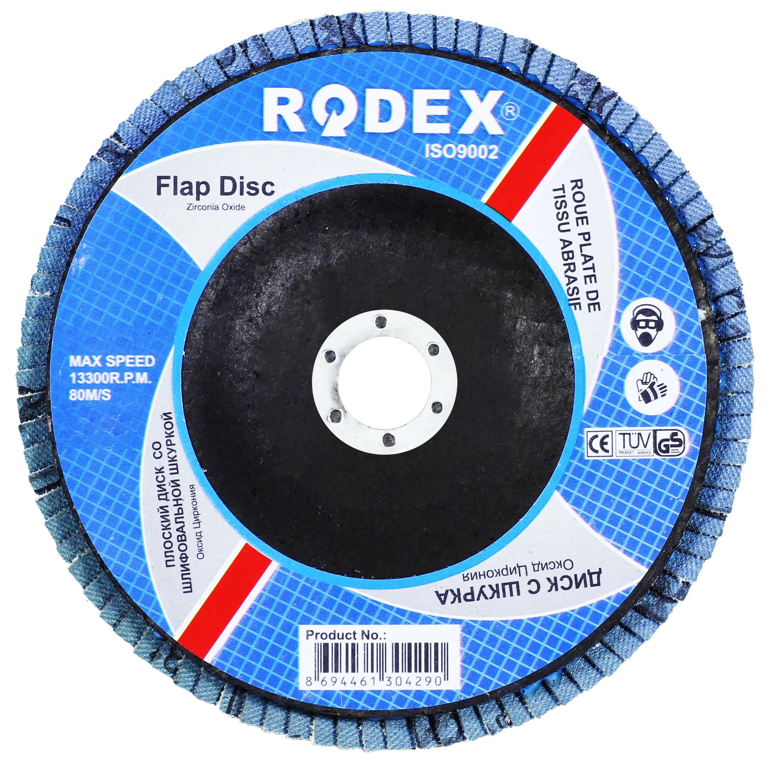 Rodex Avuç İçi Taşlama Flap Disk Zımpara 180 mm 40 Kum