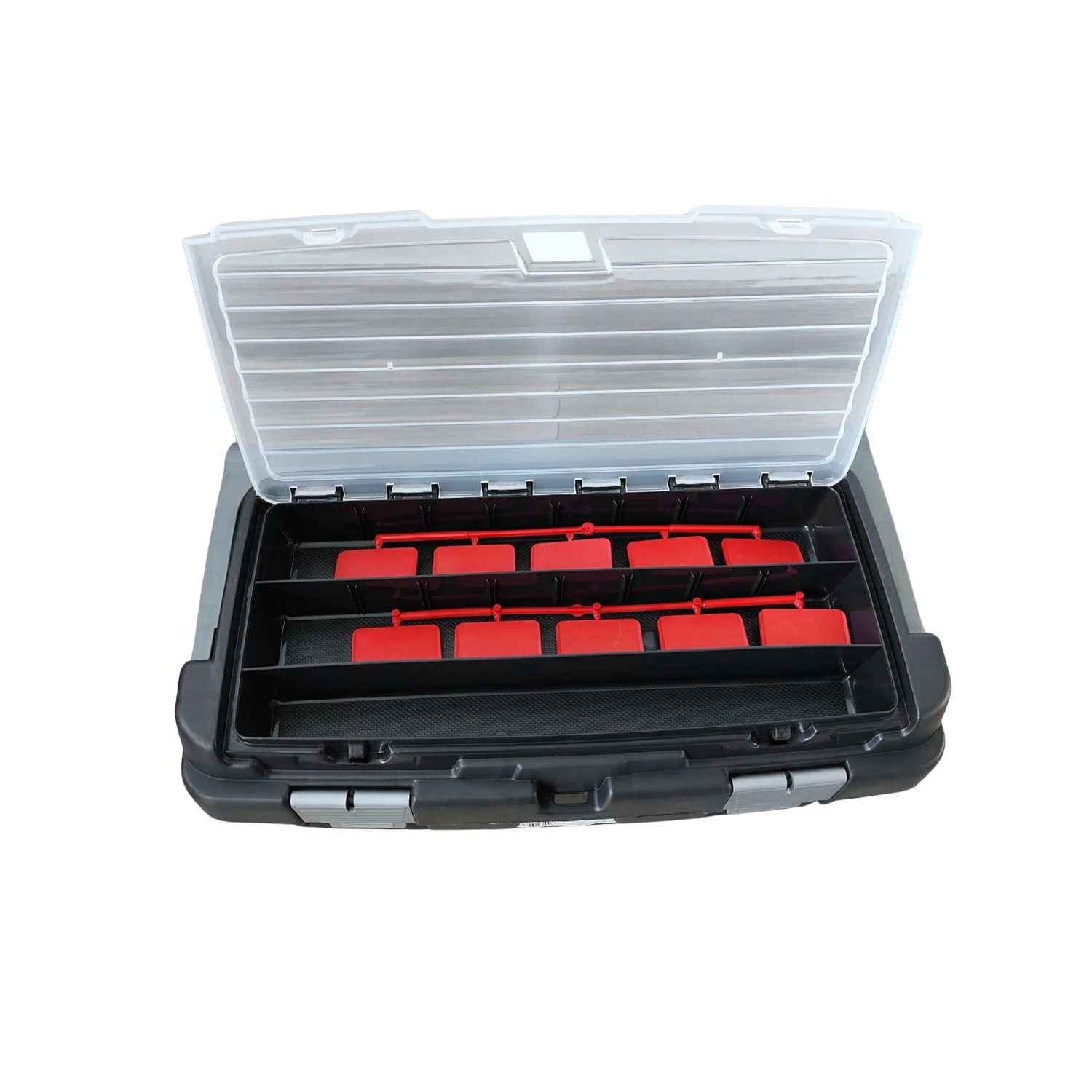Plastik Açma Kapatmalı 12'' 12 Litre Organizer Bölmeli Taşınabilir Kulplu Takım Çantası Alet Çanta