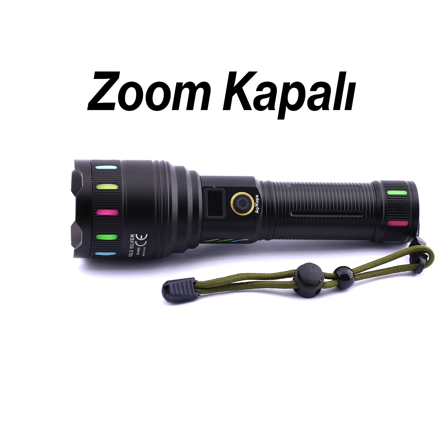 El Feneri Zoom Özellikli Uzun Menzil 80W Şarjlı Powerbank Ledli Işık Kafa Lambası Su Geçirmez Kamp