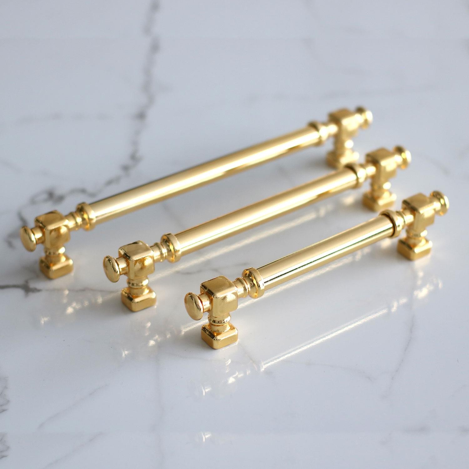 Talas Gold Altın Düz Metal Kulp 128 mm 12.8 cm Mobilya Mutfak Çekmece Dolabı Dolap Kulpları Kulb