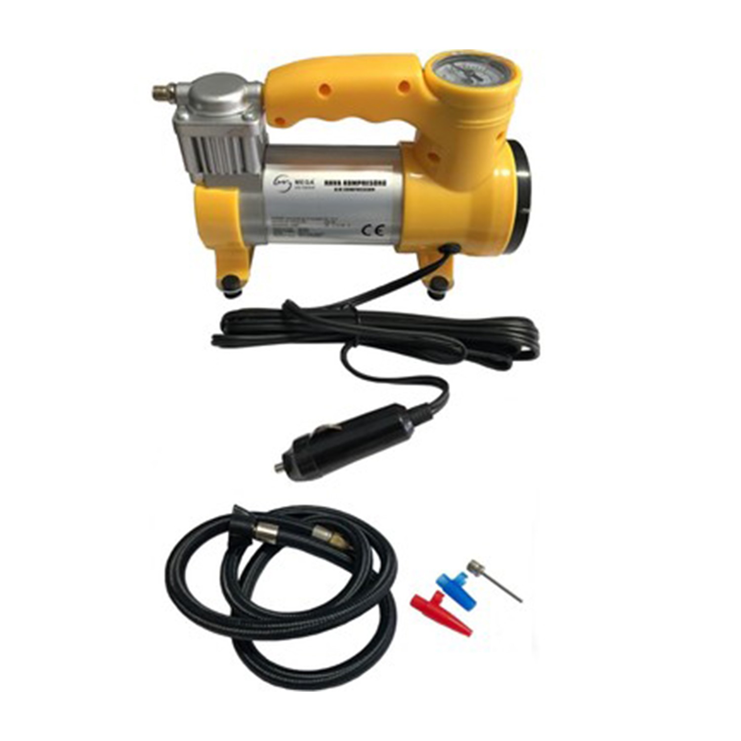 Metal Hava Kompresörü 150 Psı 12V Araç Tipi Çakmaklık Araba Bisiklet Teker Lastik Şambrel Top Şişirme