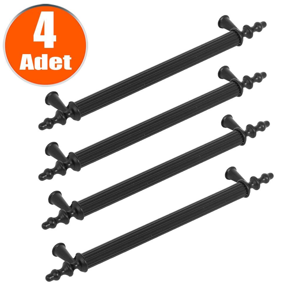 Ovacık Mobilya Mutfak Çekmece Dolap Dolabı Kulpu Kulbu Siyah Metal Kulp (224 MM-22.4 CM) (4 ADET)