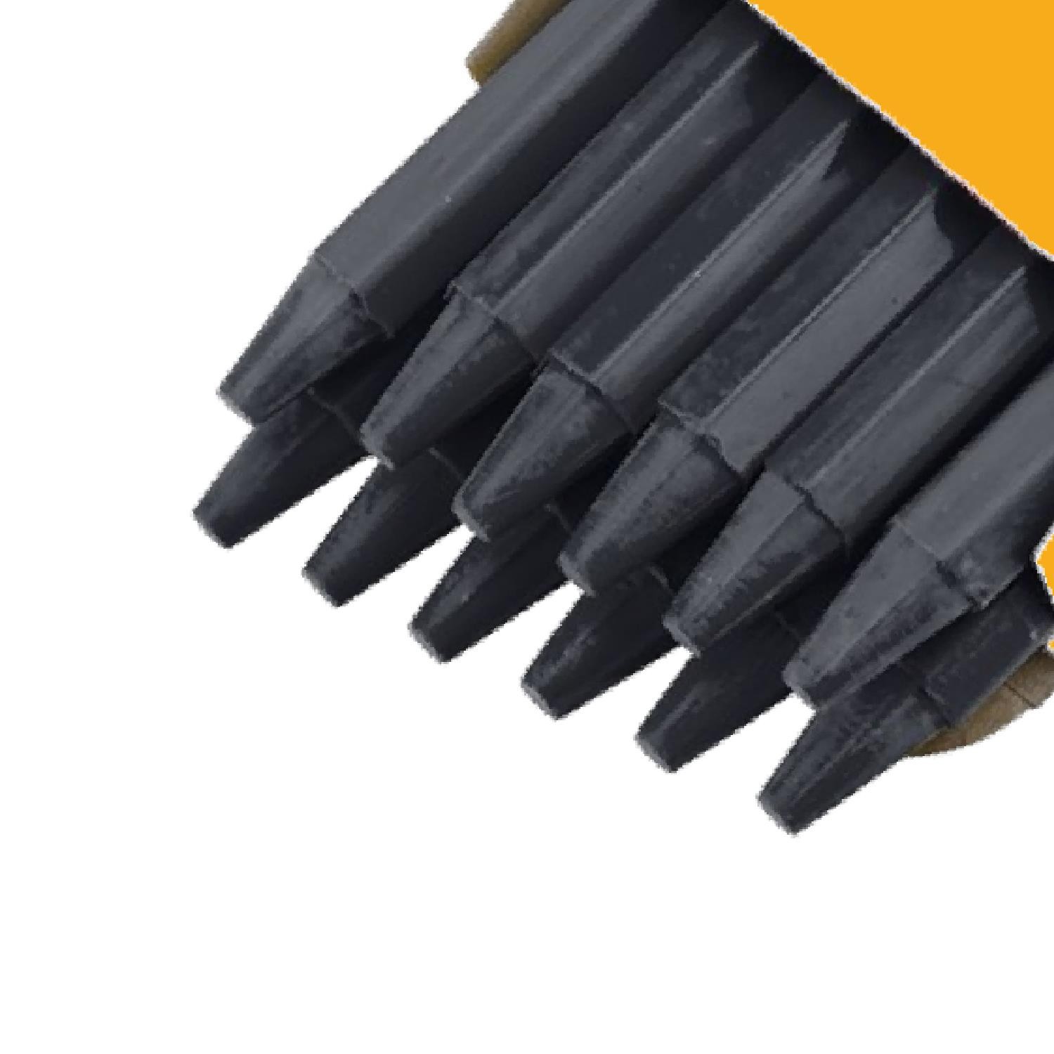 Silinebilir Yağlı Tozsuz Tebeşir Kalem Metal Plastik Cam Ahşap Yüzey İşaretleyici Siyah 12 Adet