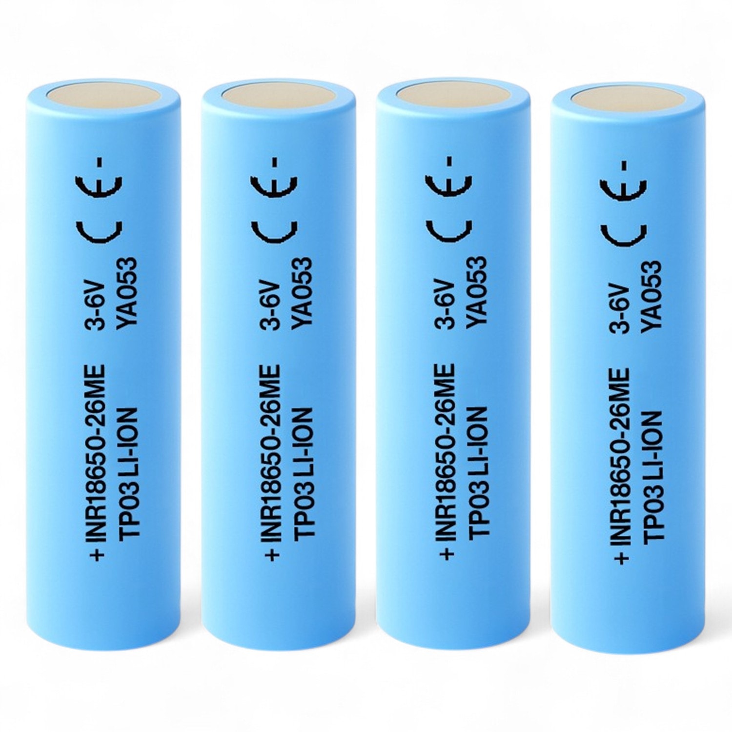 4 Adet 18650-26ME Açık Mavi Şarjlı Batarya Pil 3.6V 2600mAh Li-Ion Uzun Ömürlü Şarj Edilir