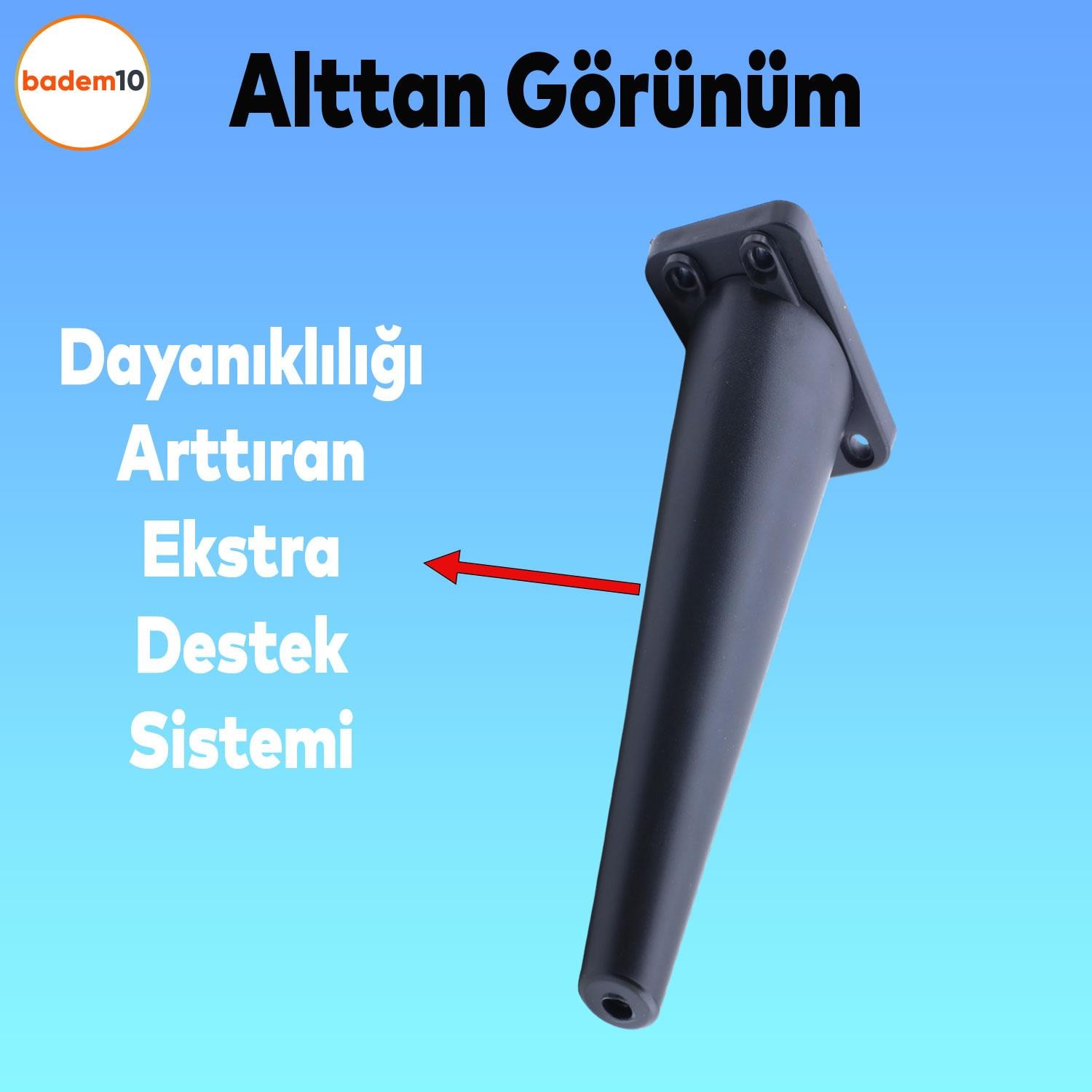 Regnum Lüks Mobilya Kanepe Sehpa TV Ünitesi Koltuk Ayağı 24 cm Siyah Baza Ayak