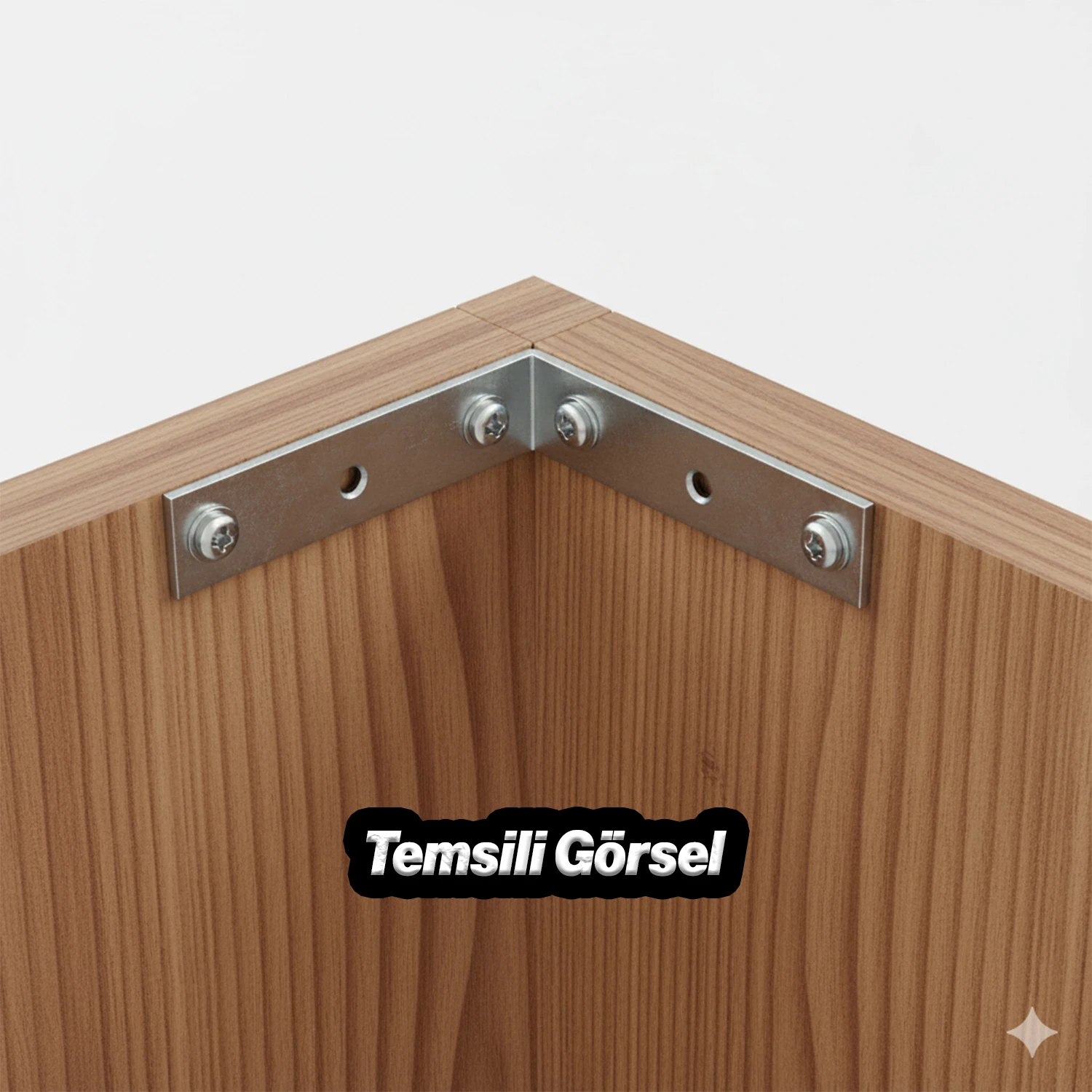 Mobilya Dolap Duvar Sabitleme 25 ADET Metal Köşebent 60x60x15 mm Bağlantı Aparatı L Demiri Gönye