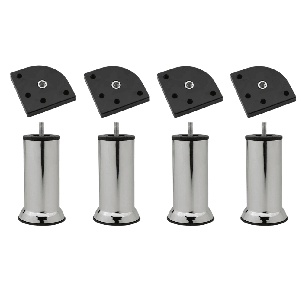 Kanepe Baza Koltuk Destek Yükseltme Yükseltici 4 Adet Ayağı M8 Civatalı Krom Metal Ayakları 12 Cm