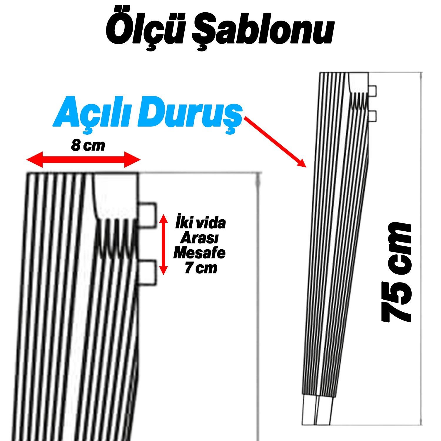 Elit Masa Dresuar Ayağı 75 cm Plastik Antrasit Gri Ayak Mutfak Yemek Masası Mobilya Ayakları