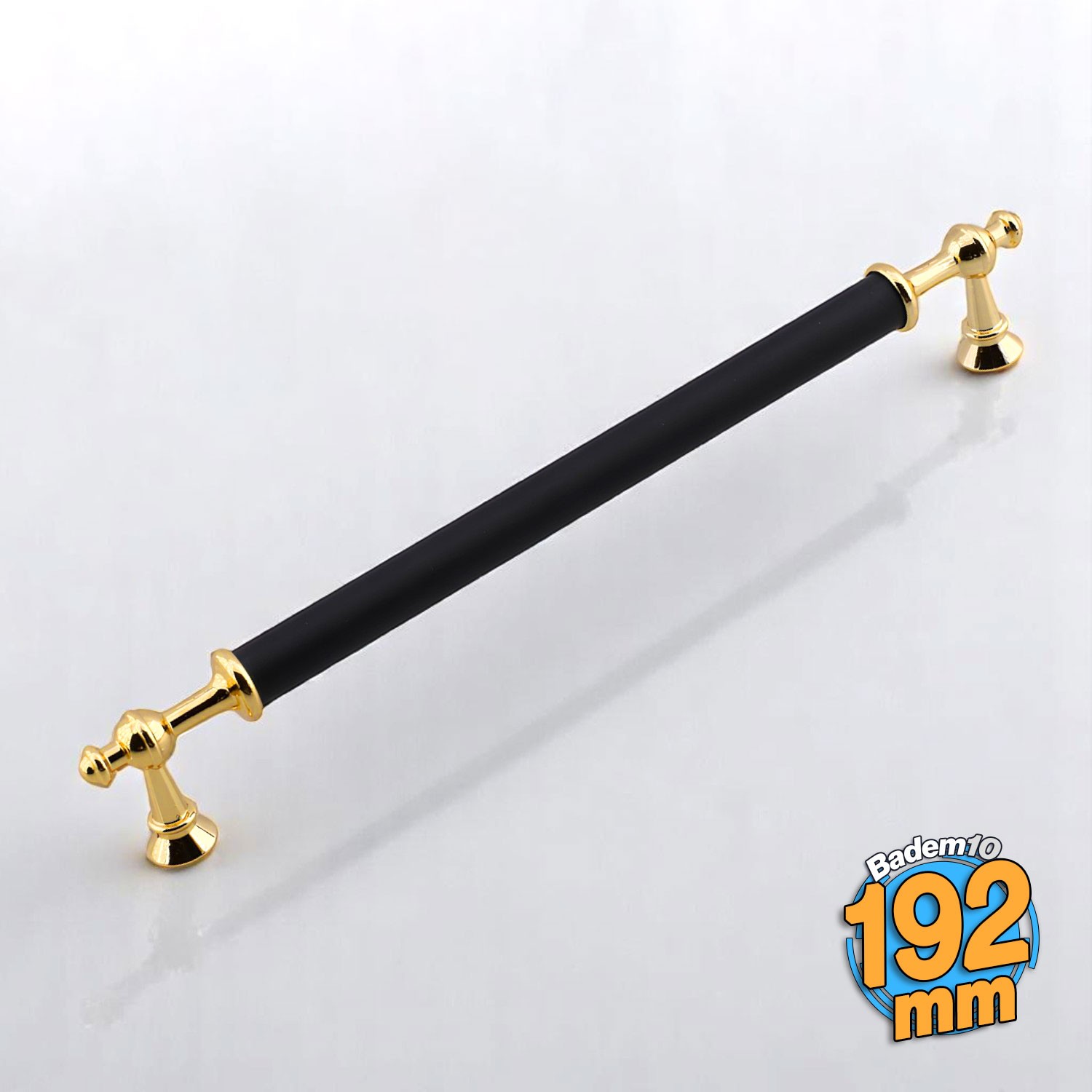 Melis (192 mm - 19.2 cm) Siyah Gold Metal Mobilya Mutfak Çekmece Dolap Dolabı Kulbu Kulpu Kulpları