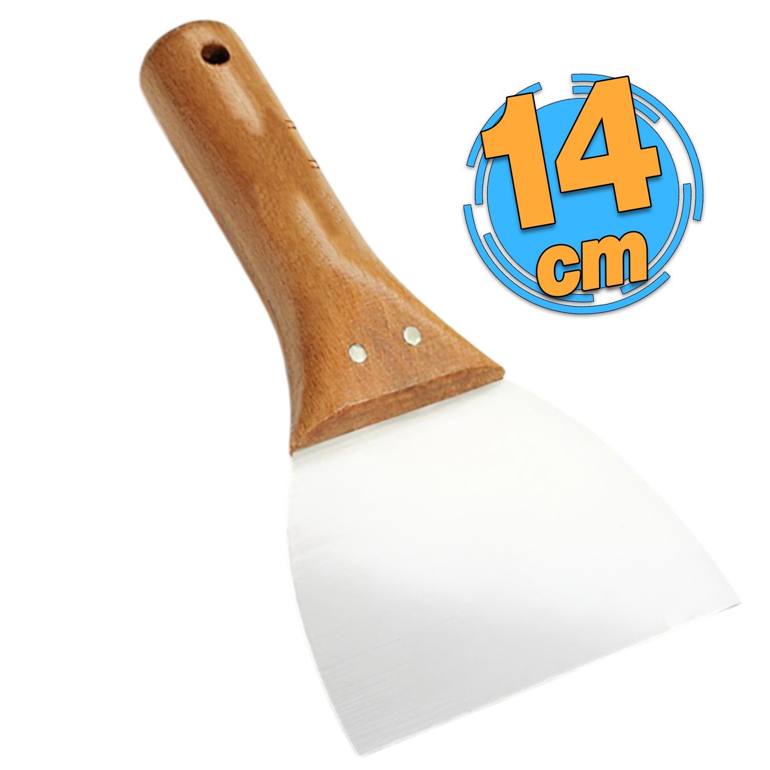 Ahşap Saplı Yay Çeliği Metal Macun Spatula Boya Sıva Kazıma Harç Karıştırma Ispatulası 14 cm 1 Adet