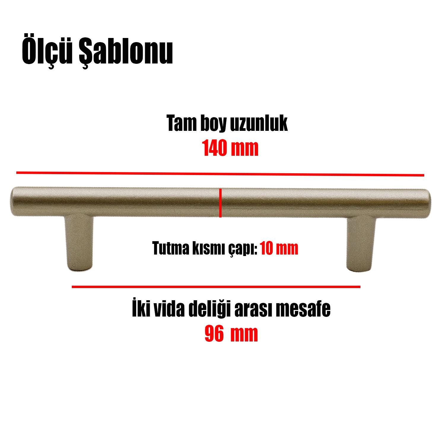 10 Adet Gül Boylu Mobilya Mutfak Dolap Çekmece Dolabı Metal Kulpu Kulbu Kulpları Saten Renk 96 Mm