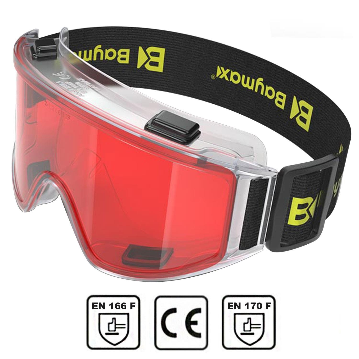 Baymax İş Güvenlik Gözlüğü Koruyucu Gözlük S550 Kırmızı