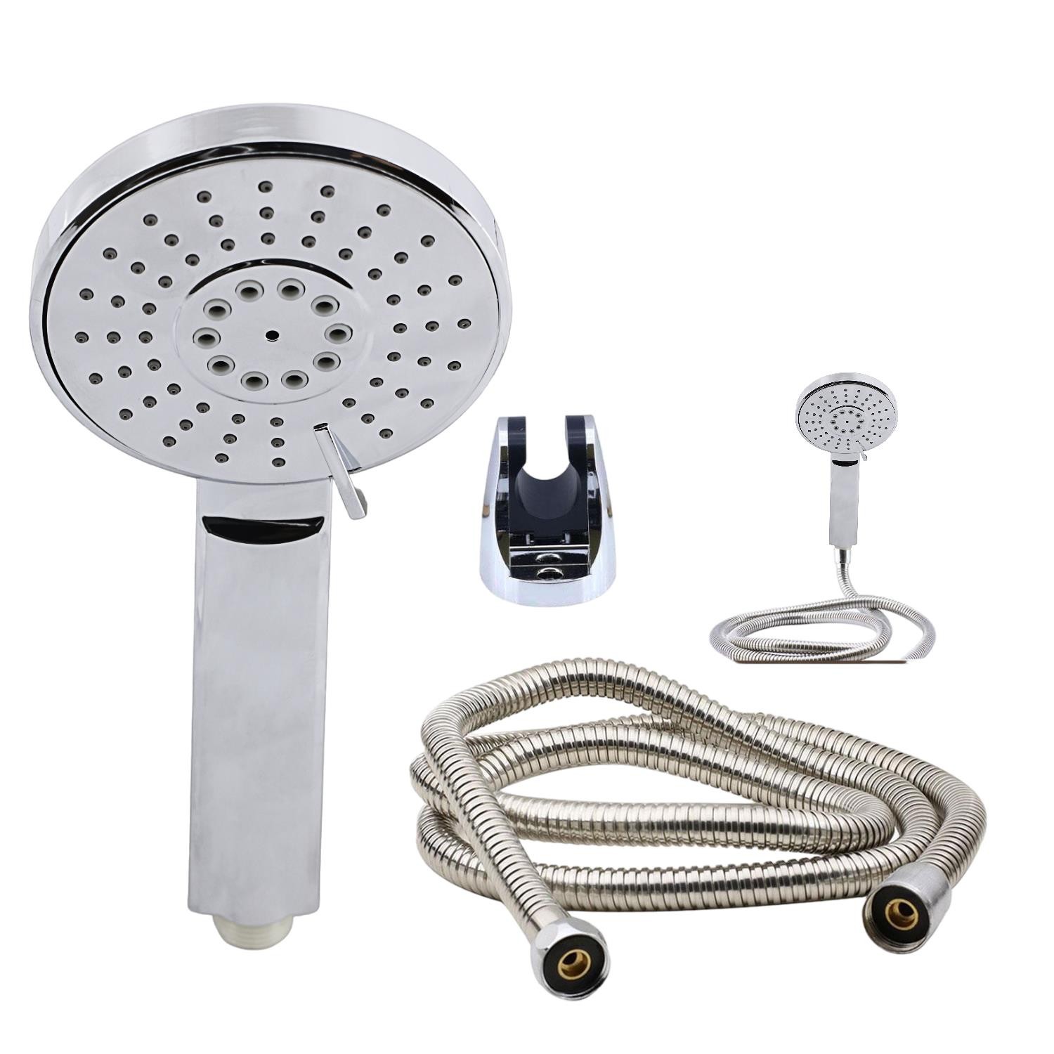 Duş Seti Fişkiye Banyo Duş Başlığı Set Fiskiyesi Telefonu Fonksiyonlu Klasik Başlık Metal Hortum