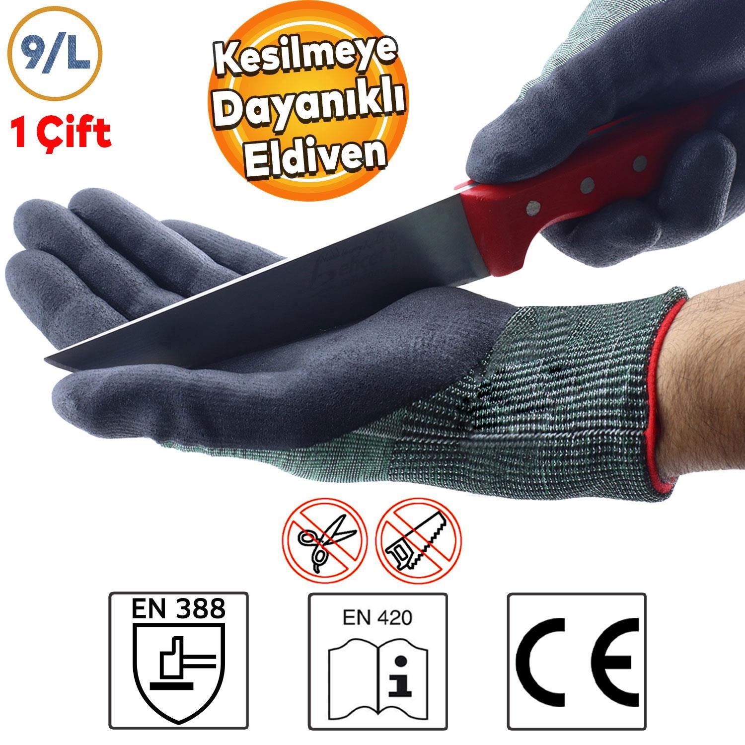 Full Factor Kesilmeye Karşı Dayanıklı Et Kurban Kasap İş Eldiveni Eldiven No:9/L (1 ÇİFT)