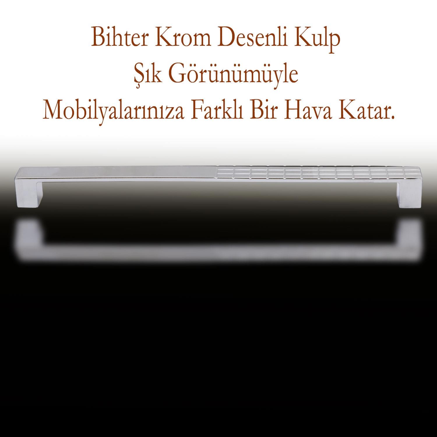 10 Adet Bihter Mobilya Mutfak Dolabı Çekmece Dolap Kapak Kulpu Kulbu Metal Krom (224 MM-22.4 CM)