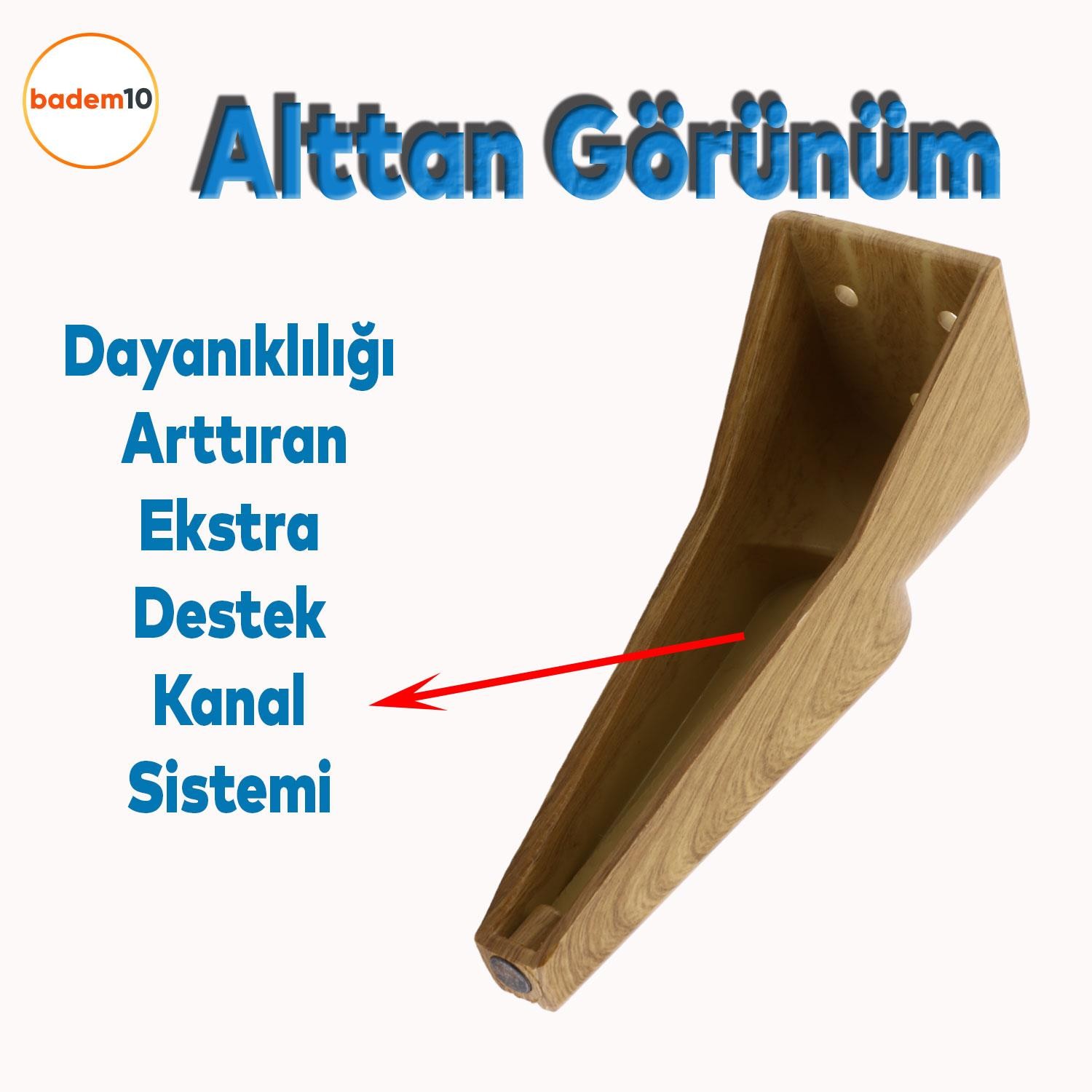 (4 ADET) Nota Ceviz 19 Cm Mobilya Kanepe Tv Ünitesi Koltuk Ayağı Ayakları Ahşap Desenli Kahverengi