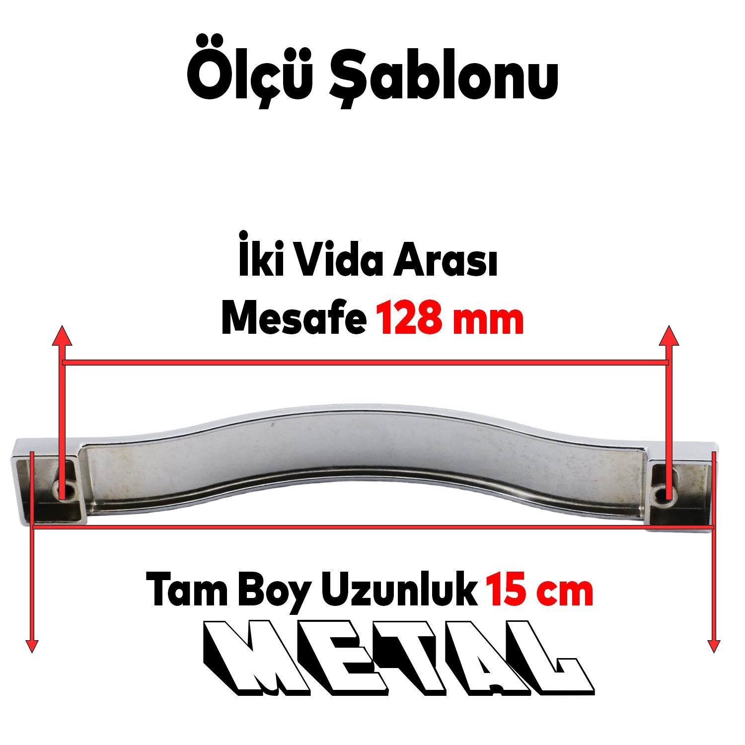 Akasya Metal Mobilya Mutfak Dolabı Çekmece Kapı Dolap Kapak Kulpu Kulpları Kulbu Krom 128 Mm Kulp