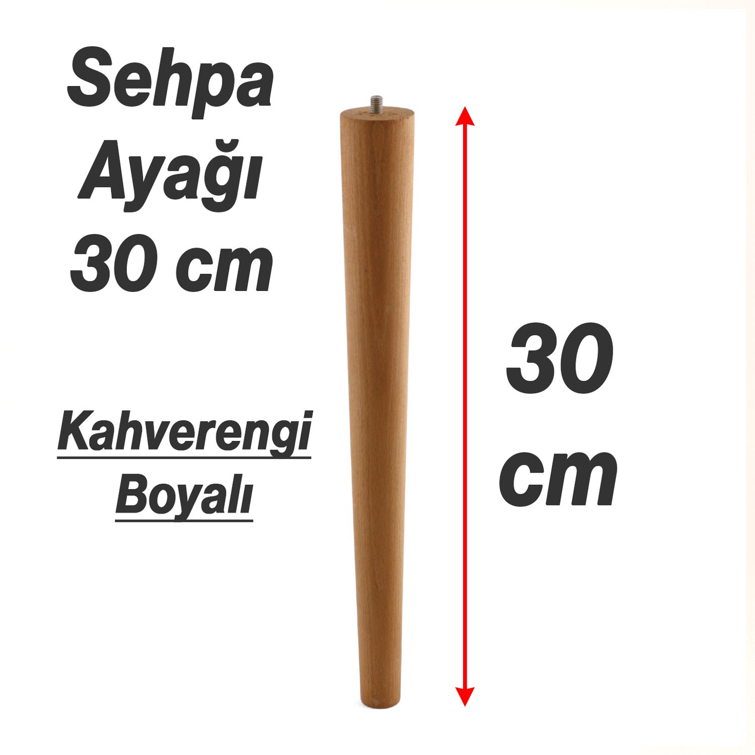 Bohem Stil 30 cm 4 ADET Kahverengi Boyalı Doğal Ahşap Silindir Sehpa ve Masa Ayağı Mobilya Ayakları