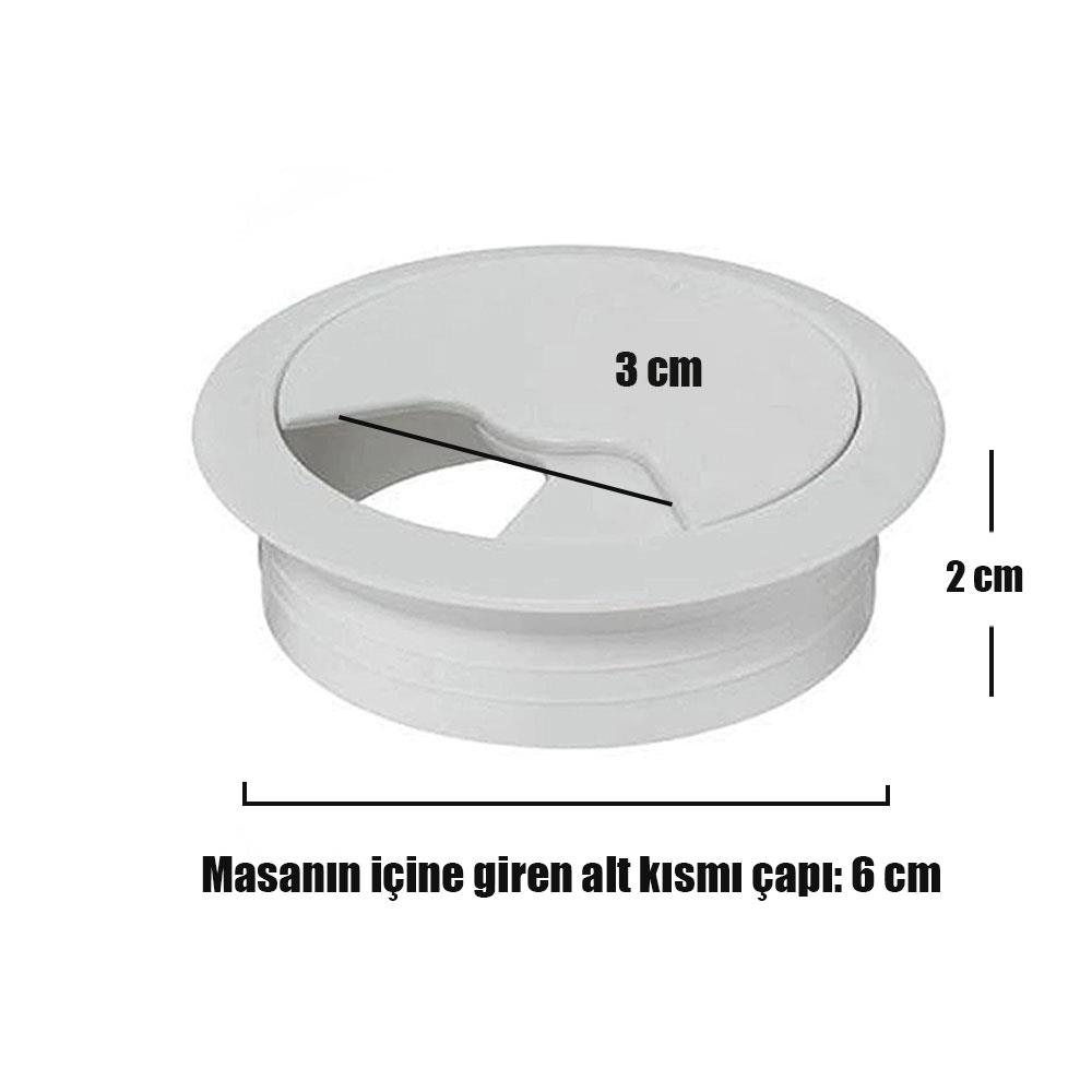 Masa Üstü Kablo Kanalı Deliği Kapağı Masa Kapağı 6 cm