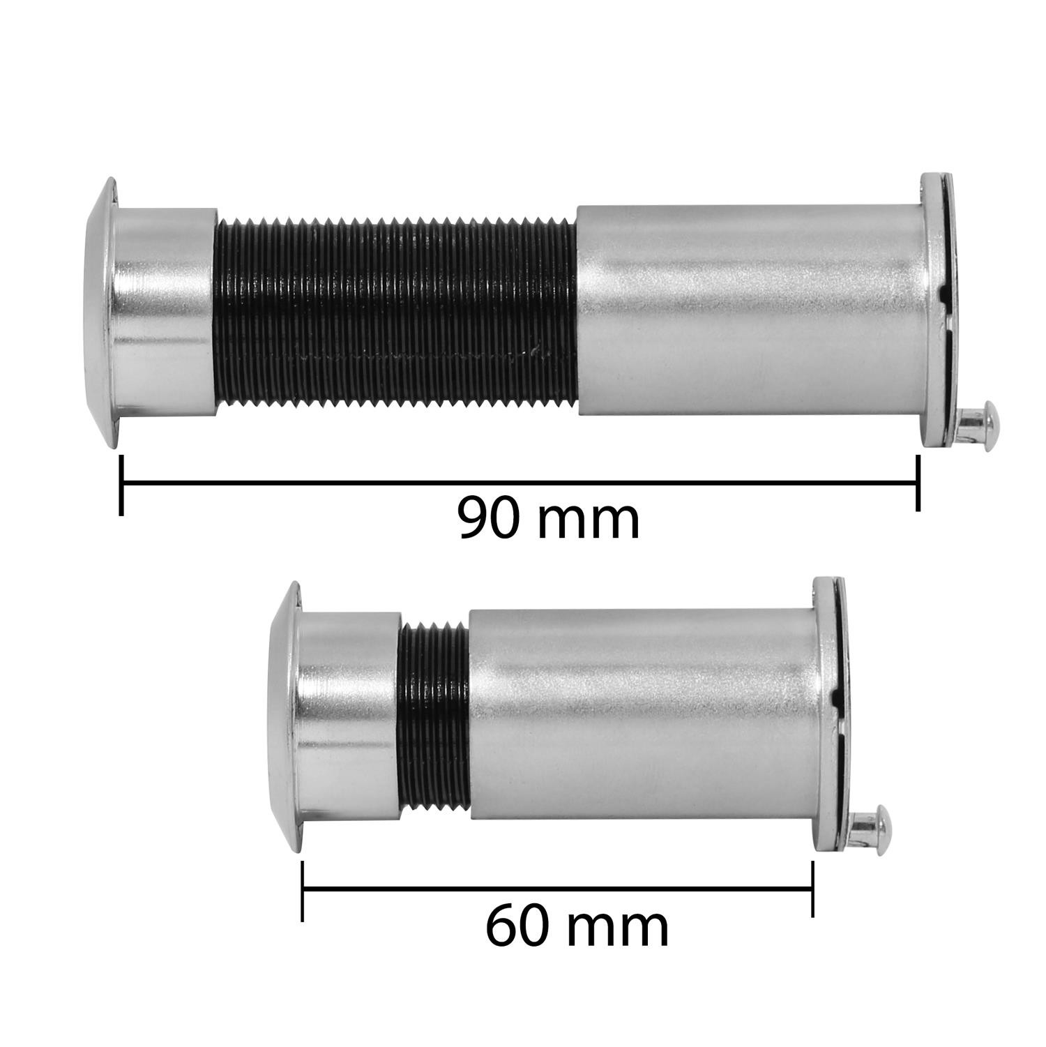 Kapaklı Kapı Dürbünü Çelik Kapı Krom Saten 60-90 mm Ayarlanabilir