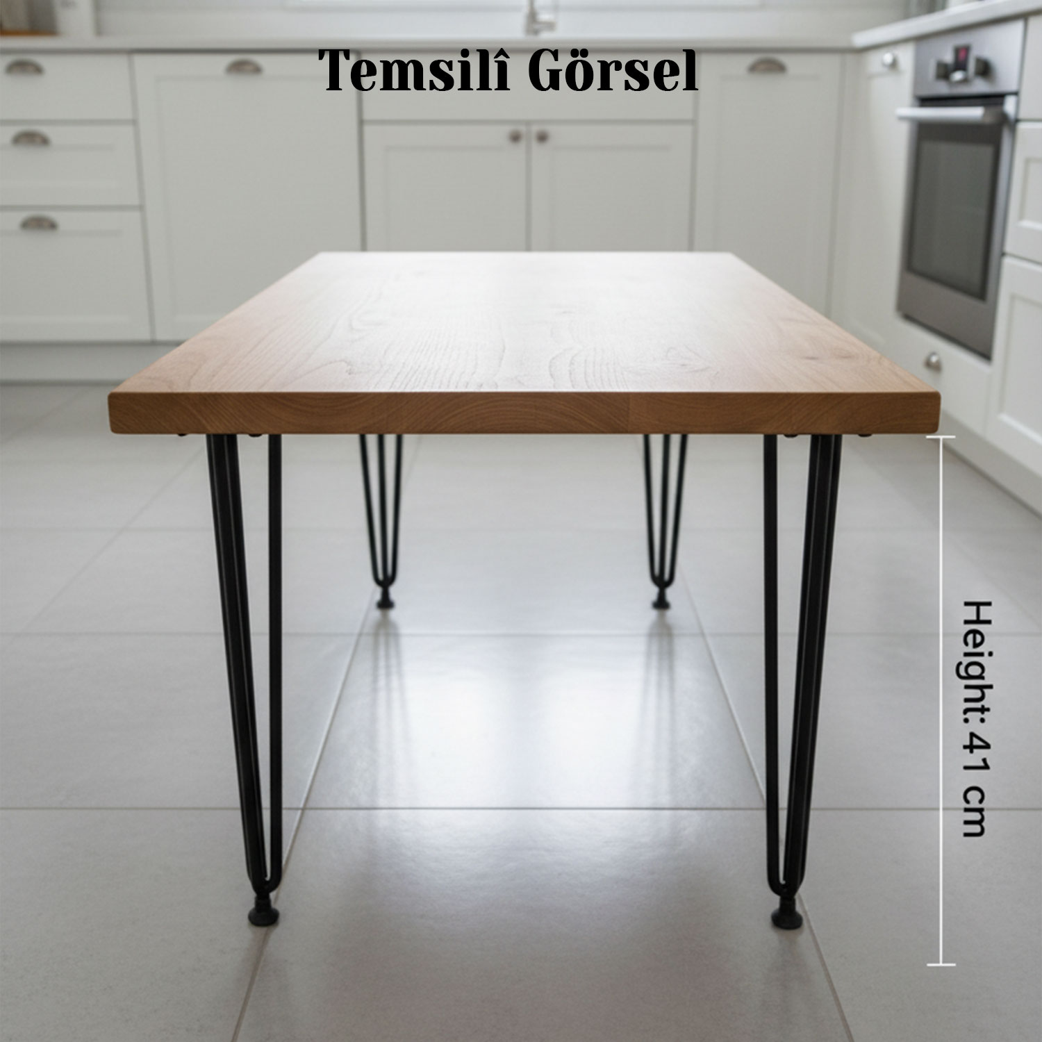 Rüzgar Siyah Metal Sehpa Masa Ayağı 41 cm Dayanıklı Mobilya Orta Zigon Destek Yükseltici Ayak Modeli