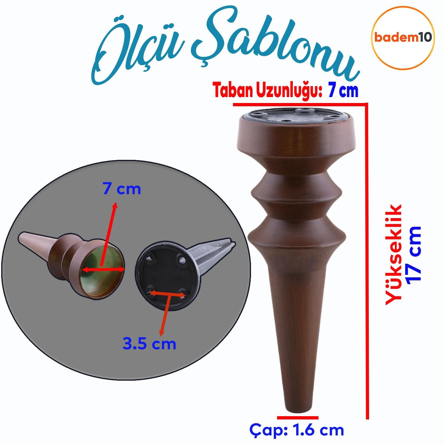 Oliva Ahşap Desenli 17 Cm Mobilya Kanepe Koltuk Tv Ünitesi Konsol Yükseltme Ayağı Ayakları 4 Adet