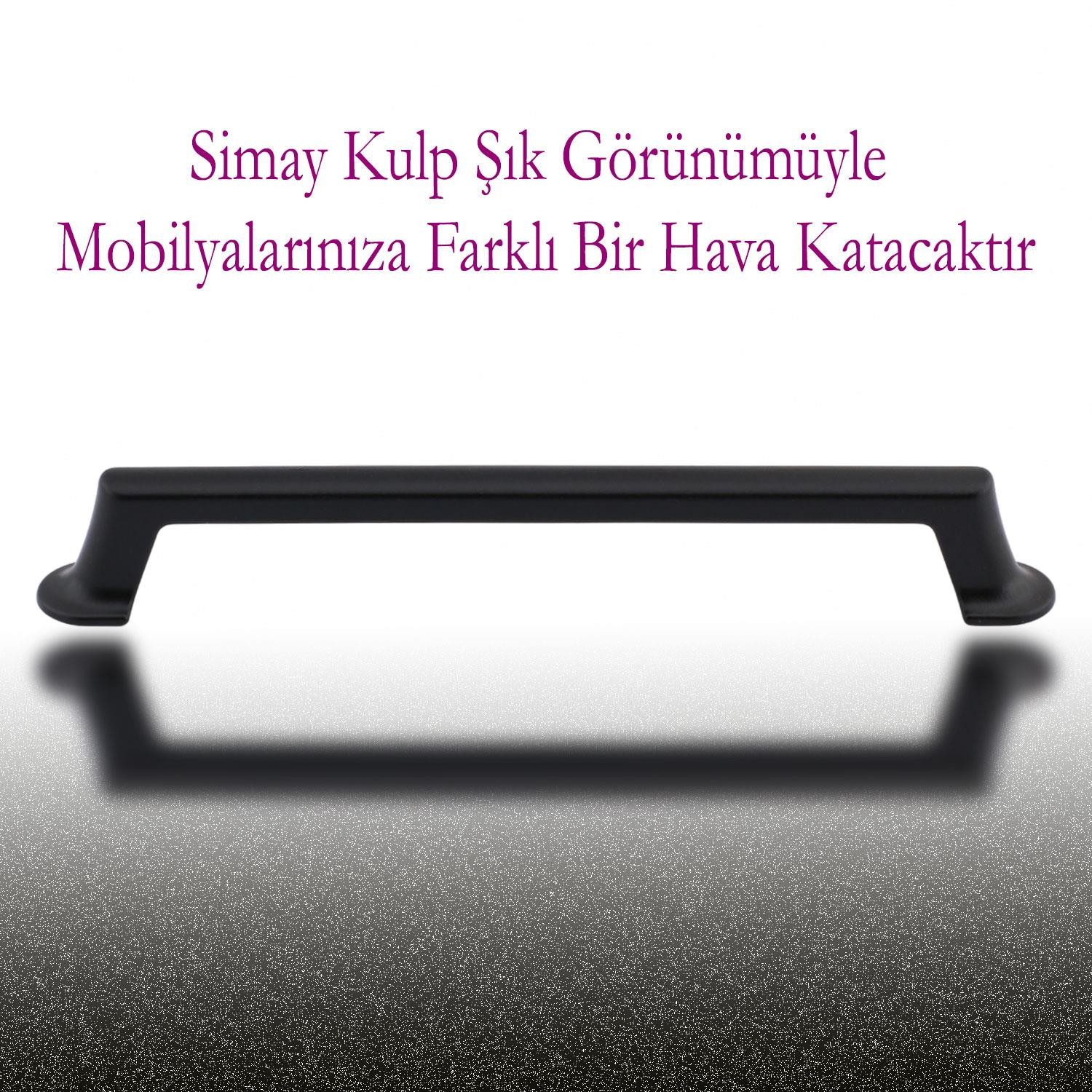 Simay Mobilya Mutfak Dolabı Çekmece Dolap Kapak Kulpu Düz Metal Kulpları Kulbu Kulpu 160 Mm Siyah