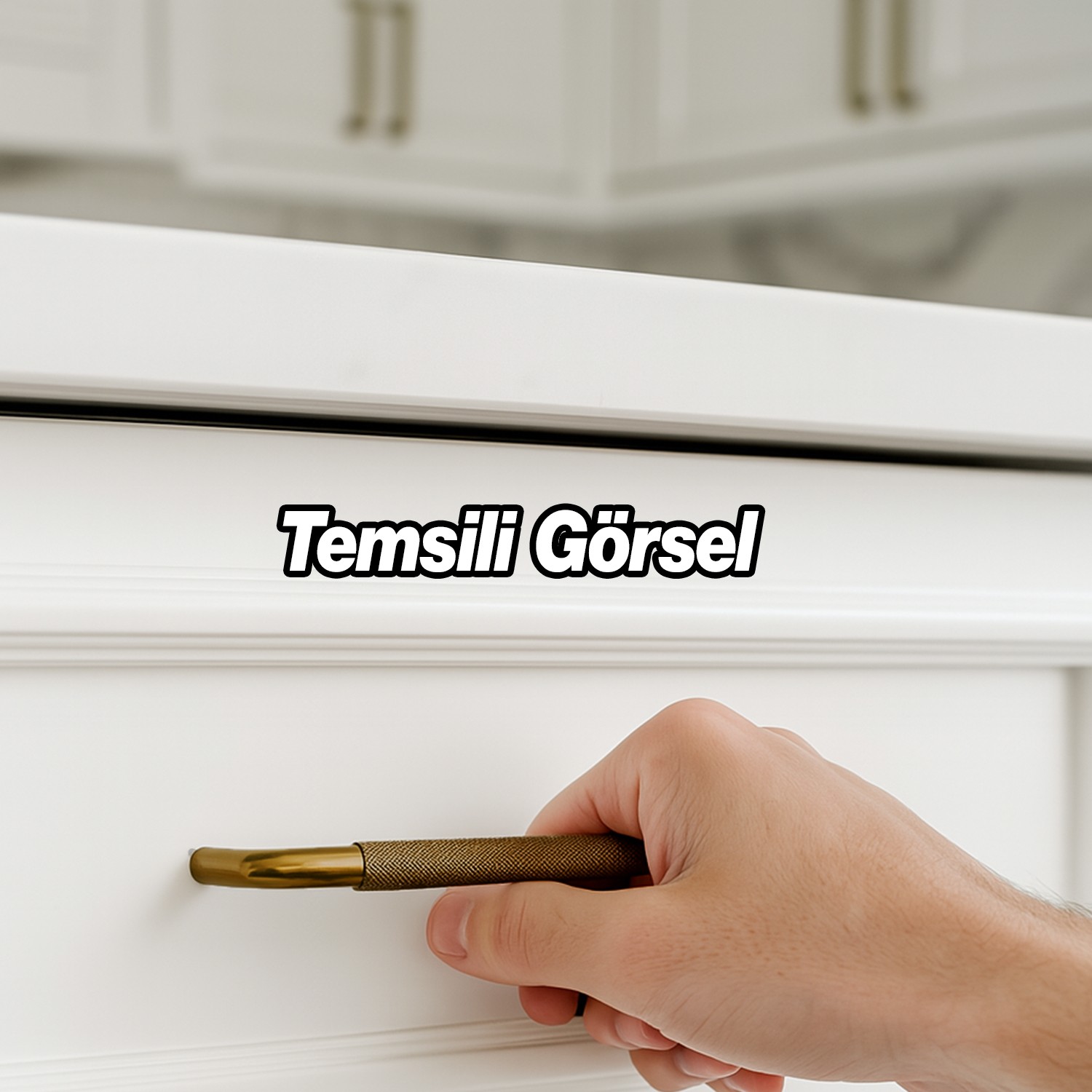 Tırtıklı Bronz Metal Kulp 224 mm 22.4 cm Mobilya Çekmece Dolap Dolabı Modern Kapak Kulpları