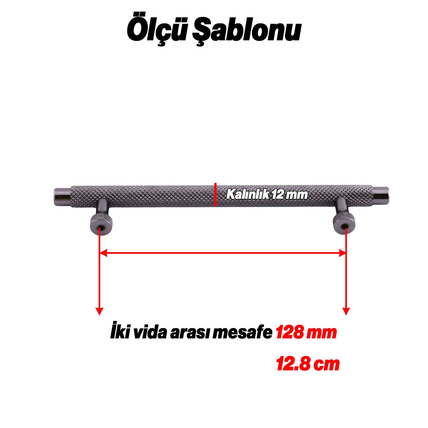 Martin Füme Metal Kulp 128 mm Mobilya Çekmece Mutfak Dolabı Dolap Modern Kapak Kulpları Grip Desen
