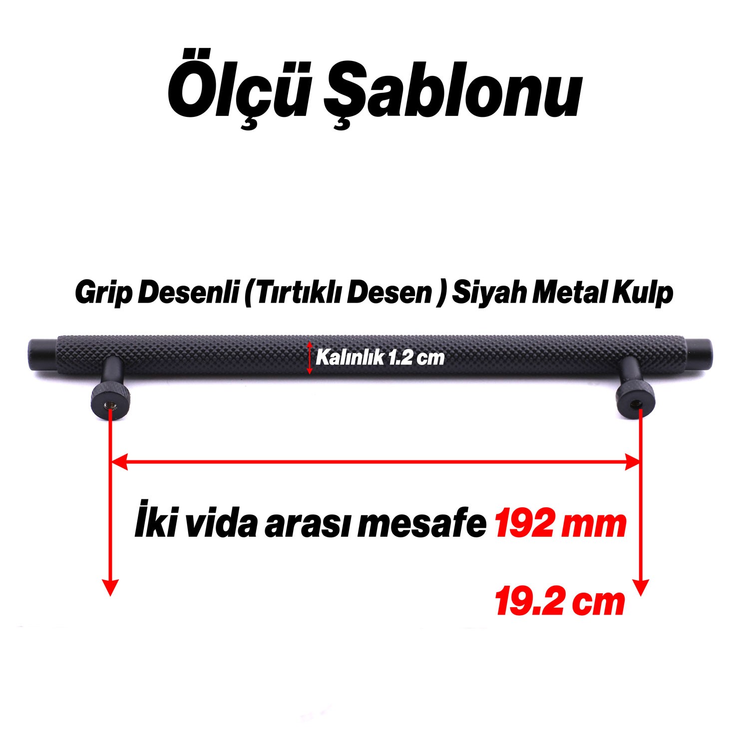 Martin Siyah Metal Kulp 192 mm Mobilya Çekmece Mutfak Dolabı Dolap Modern Kapak Kulpları Grip Desen