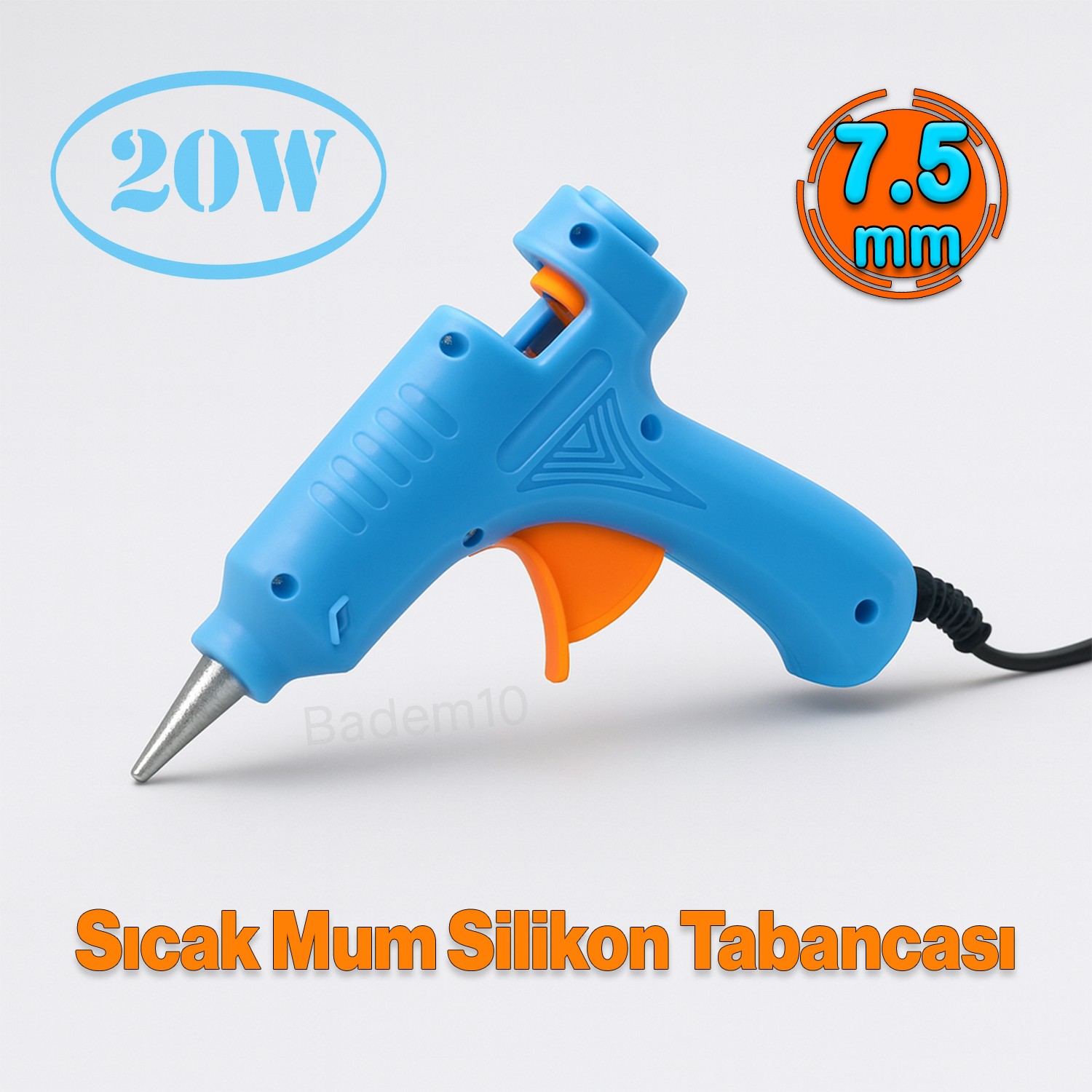 7.5 mm 20W Sıcak İnce Mum Silikon Tabancası 190°C Hızlı Isınan Güçlü Yapıştırıcı Tabanca Ergonomik