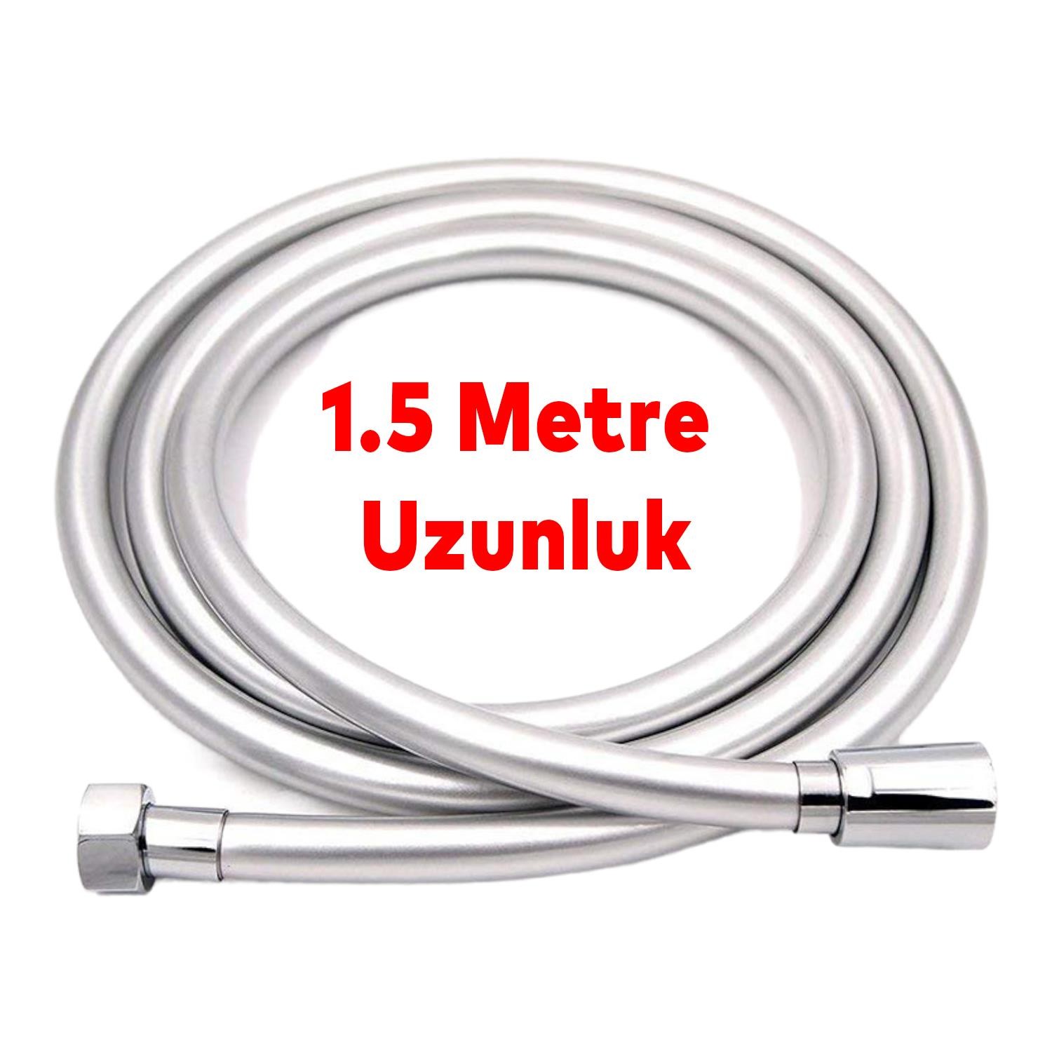 Linex 360 Derece Renkli PVC Kıvrılır Esnek Kopmaz Fiskiye Duş Hortum Banyo Hortumu 1.5 Metre