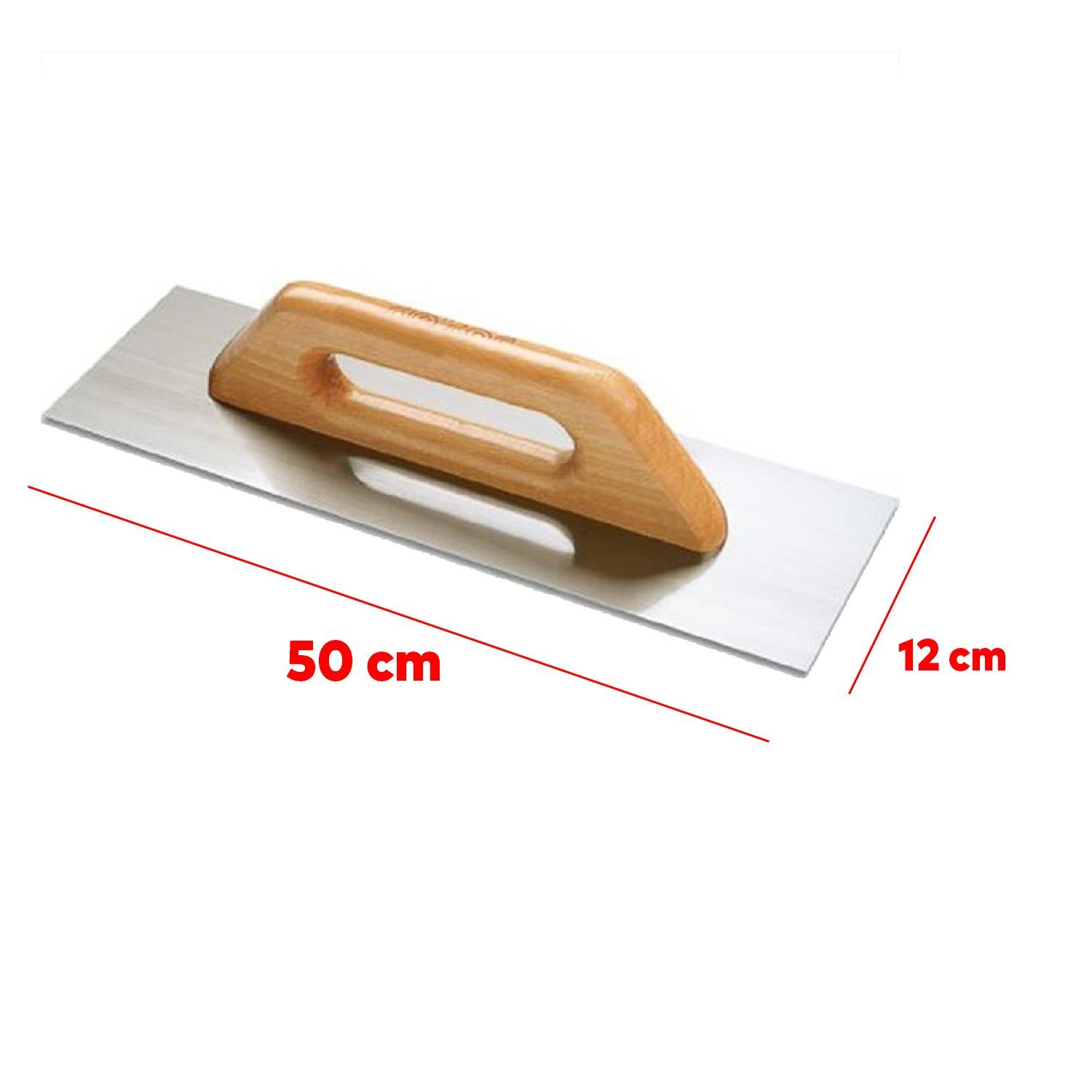 Metal Ahşap Sap Sağlam Alçı Mala 50 cm Harç Derz Sıva Yüzey Duvar Düzleştirme Fugas Malası Saten