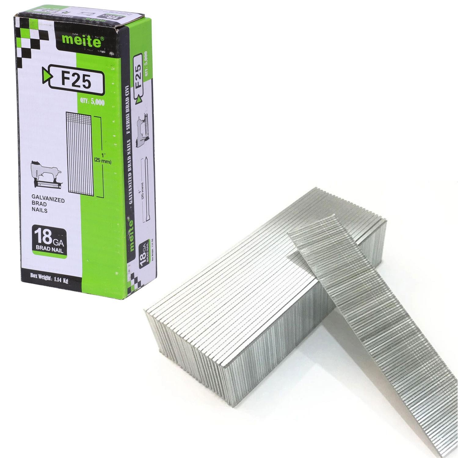 Meite F25 Tabanca Parke Galvanizli Brad Çivisi 18-25 mm 5000 Adet