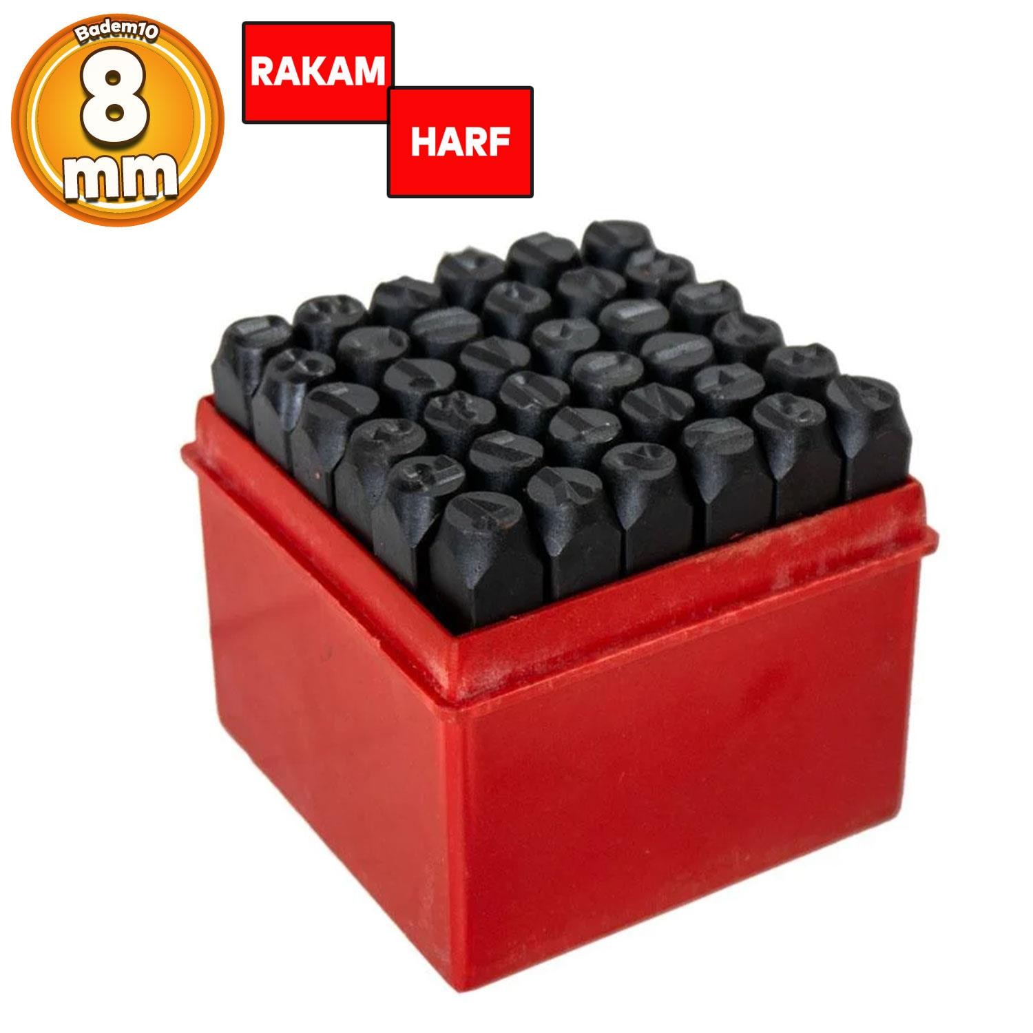 Çelik Harf Rakam Zımba Takımı 8 MM 36'lı Paket Uç Seti