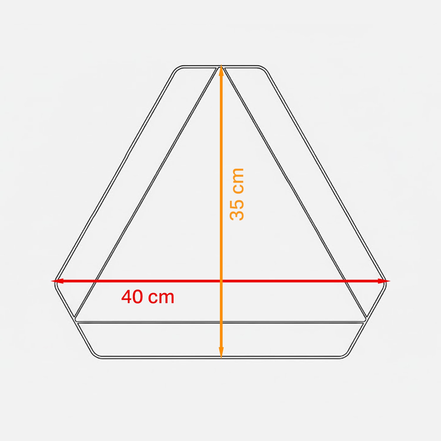 Üçgen Reflektörlü Kırmızı Uyarı Levhası Traktörler Römorklar İçin 35x40 TSE Onaylı Uyarı Levhası