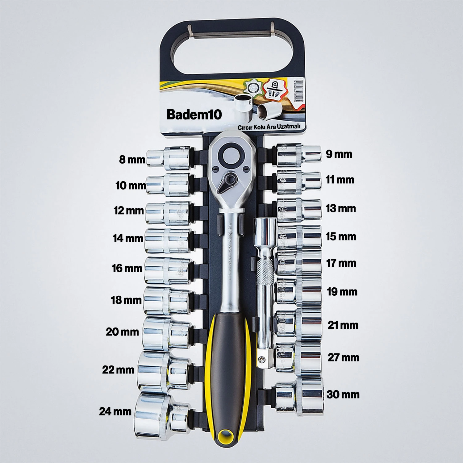 Profesyonel 1/2" Lokma Anahtar Seti 20 Parça Profesyonel Çok Amaçlı Tamir Bakım Lokma Takımı